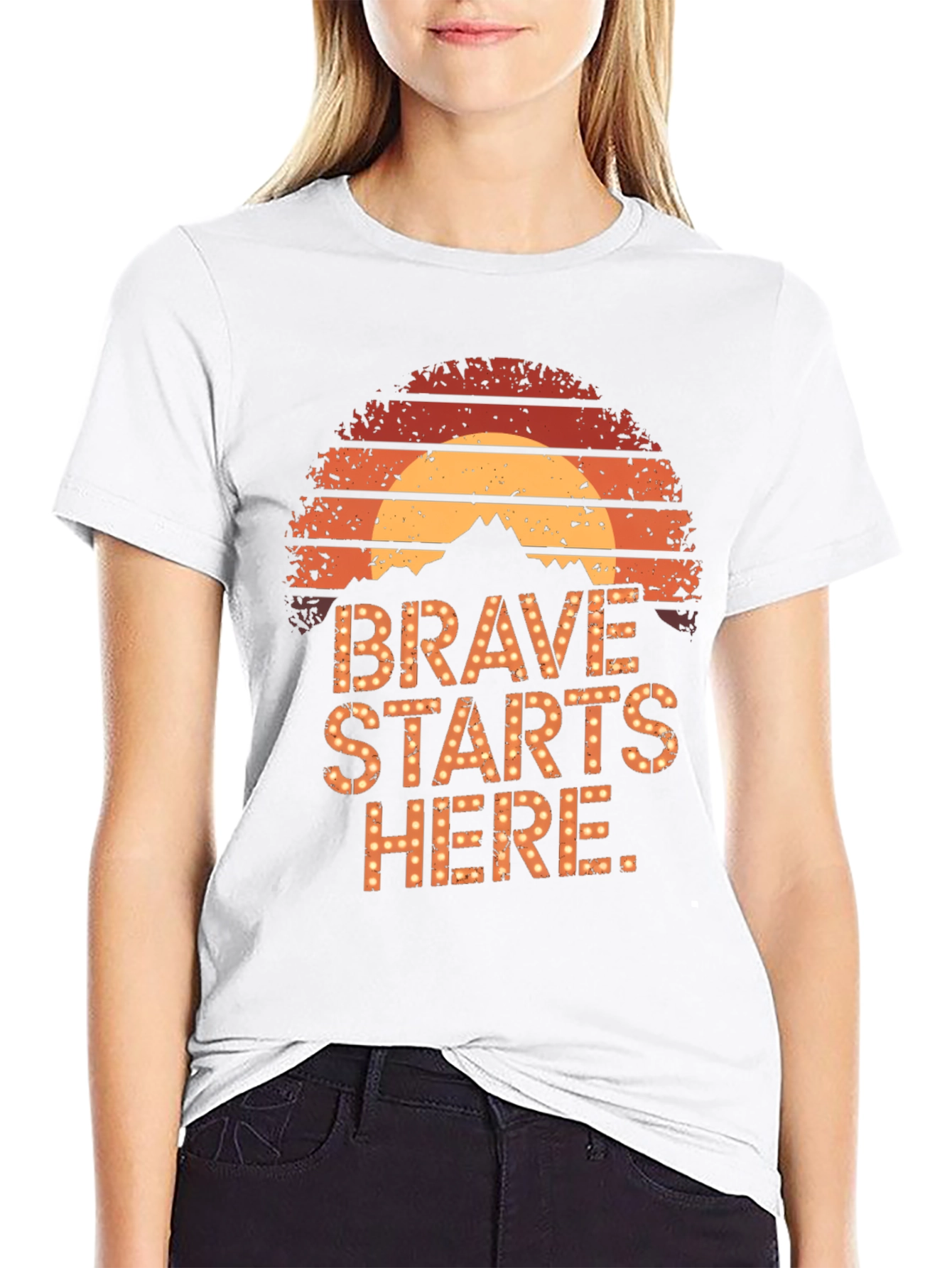 Brave Starts Here Graphic Tee - Retro Style