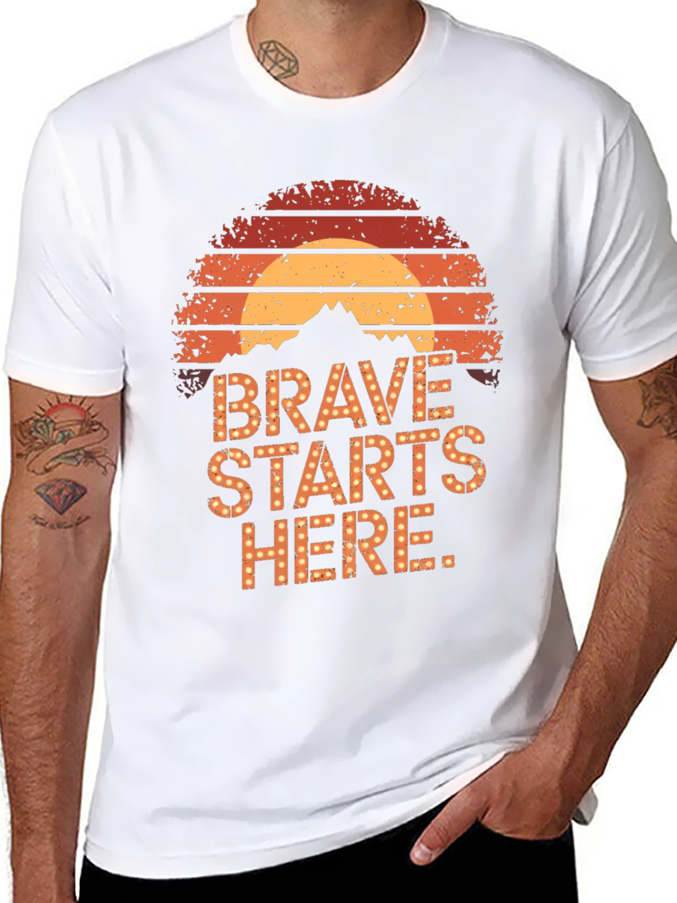 Brave Starts Here Graphic Tee - Retro Style
