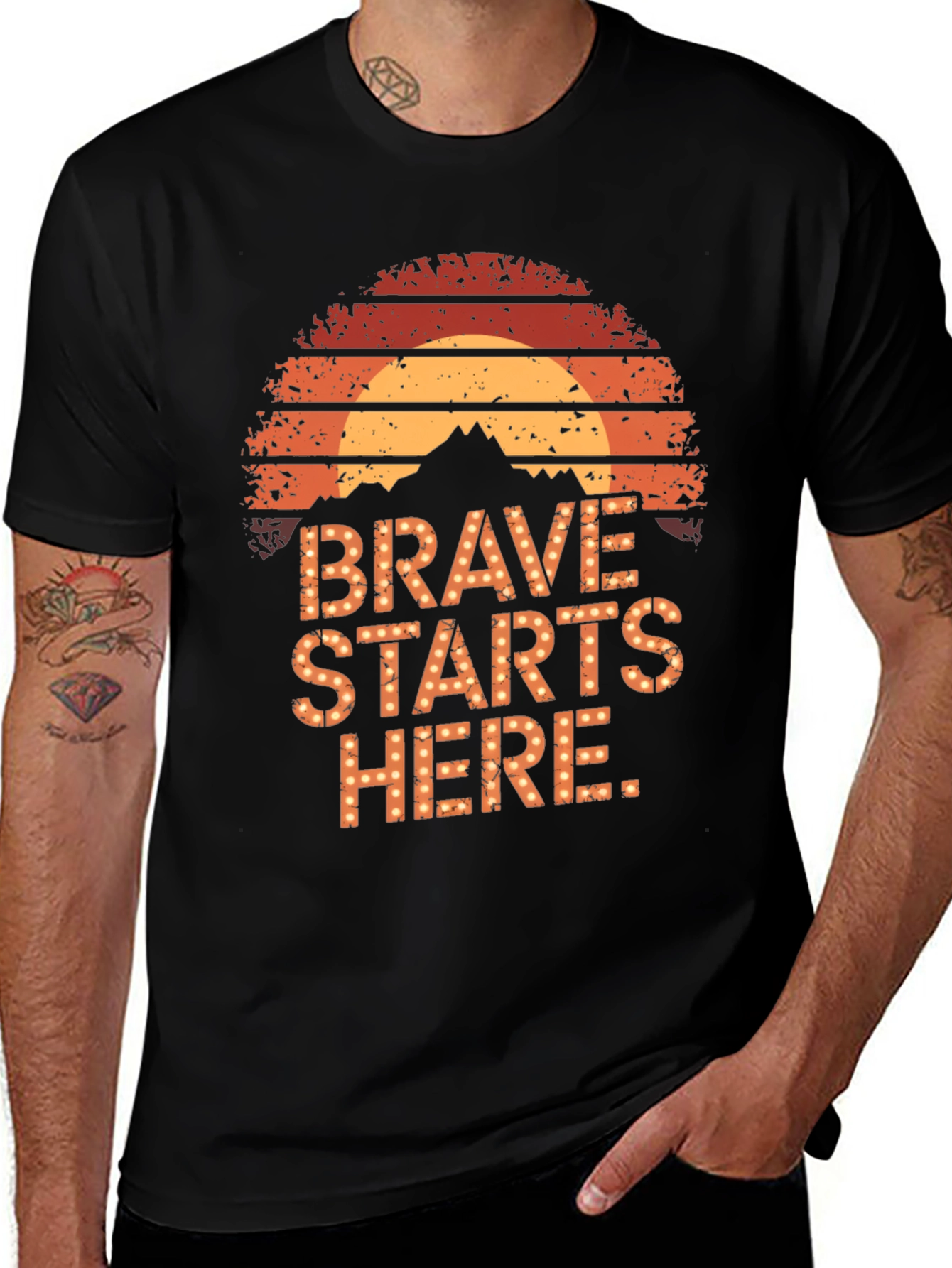 Brave Starts Here Graphic Tee - Retro Style