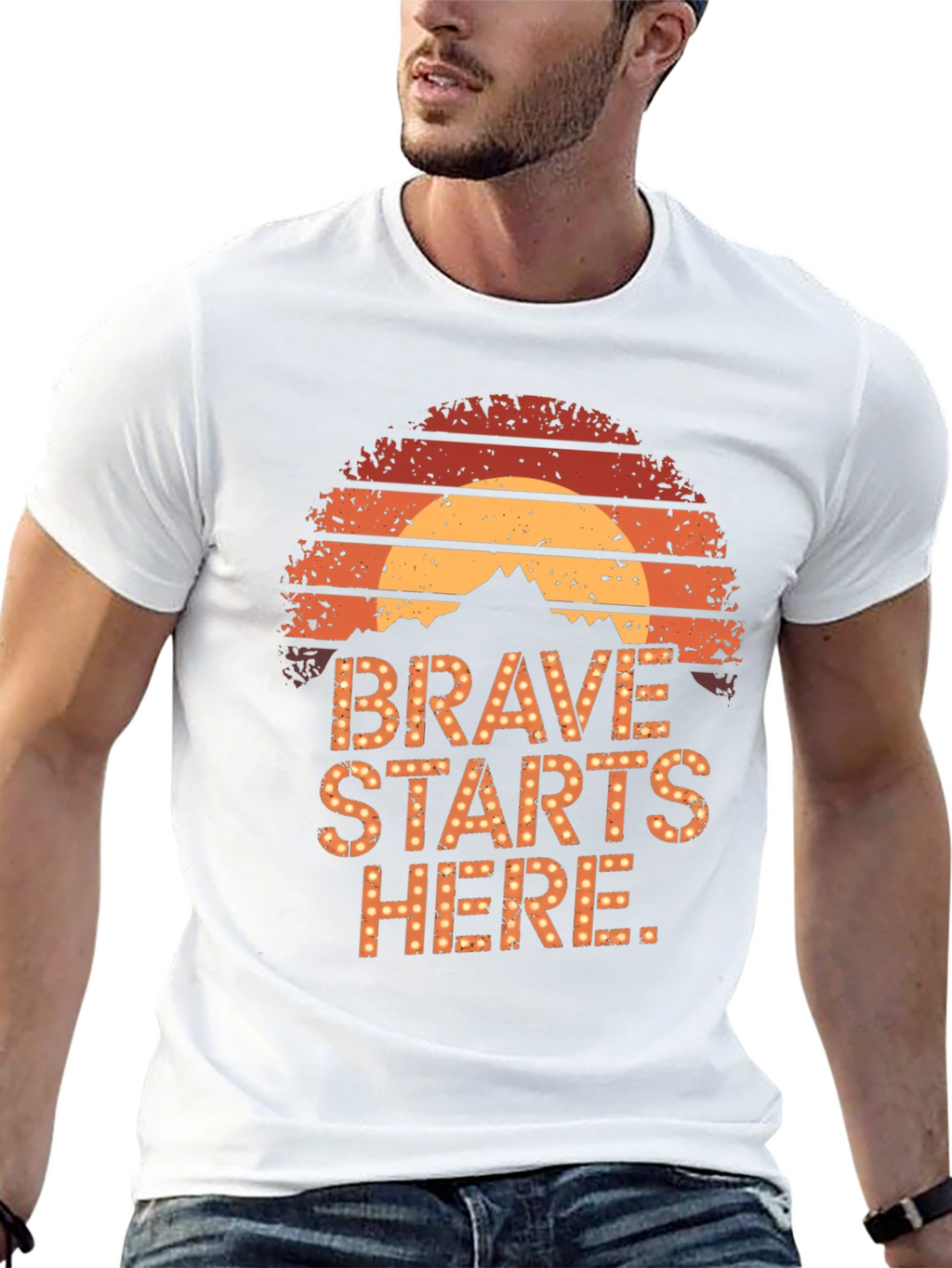 Brave Starts Here Graphic Tee - Retro Style