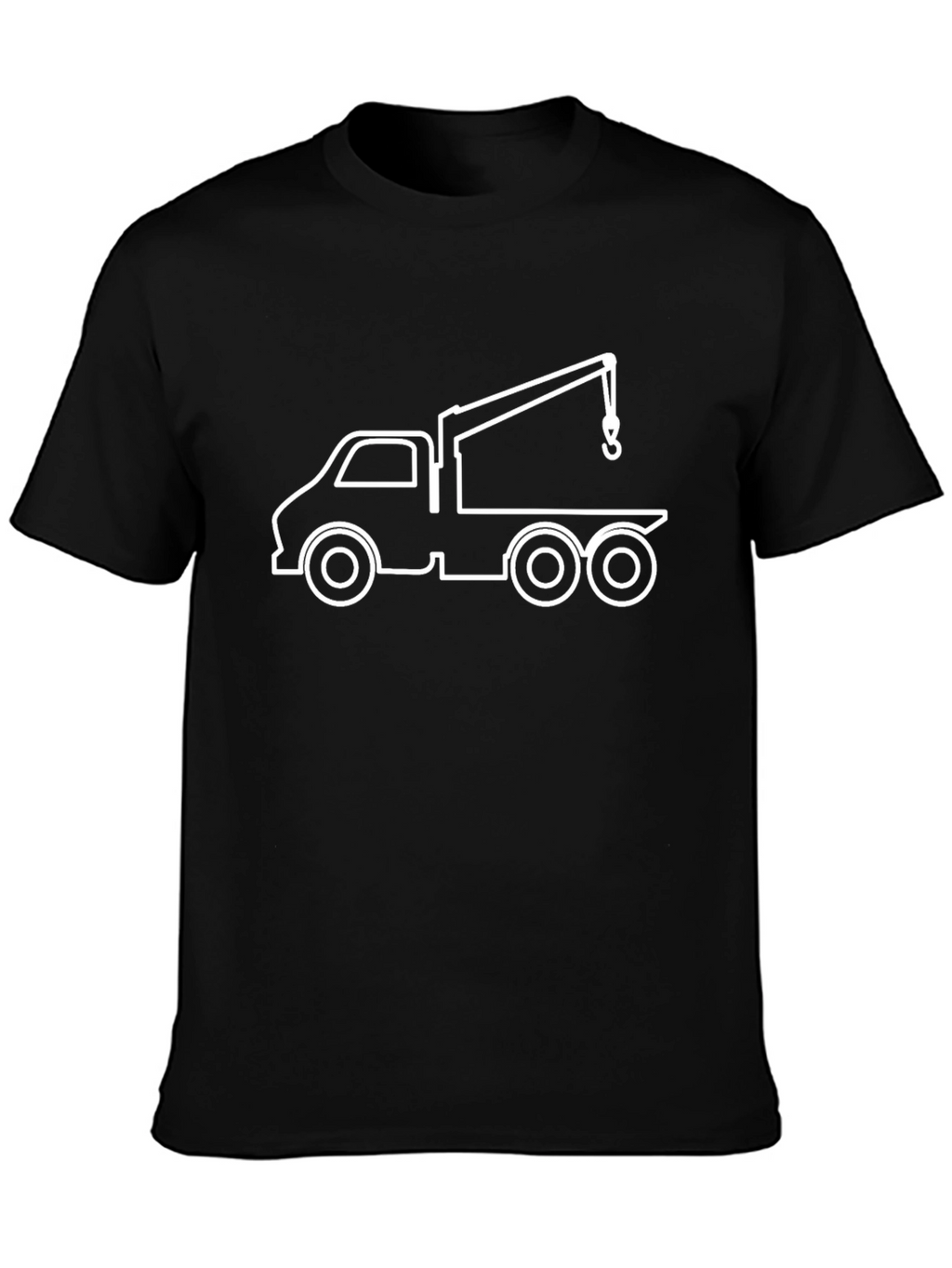 Crane Truck Graphic Tee - Black Cotton Blend