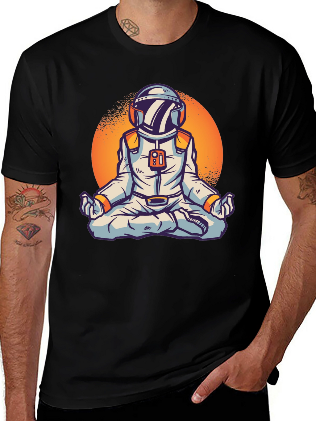 Meditating Astronaut Graphic Tee