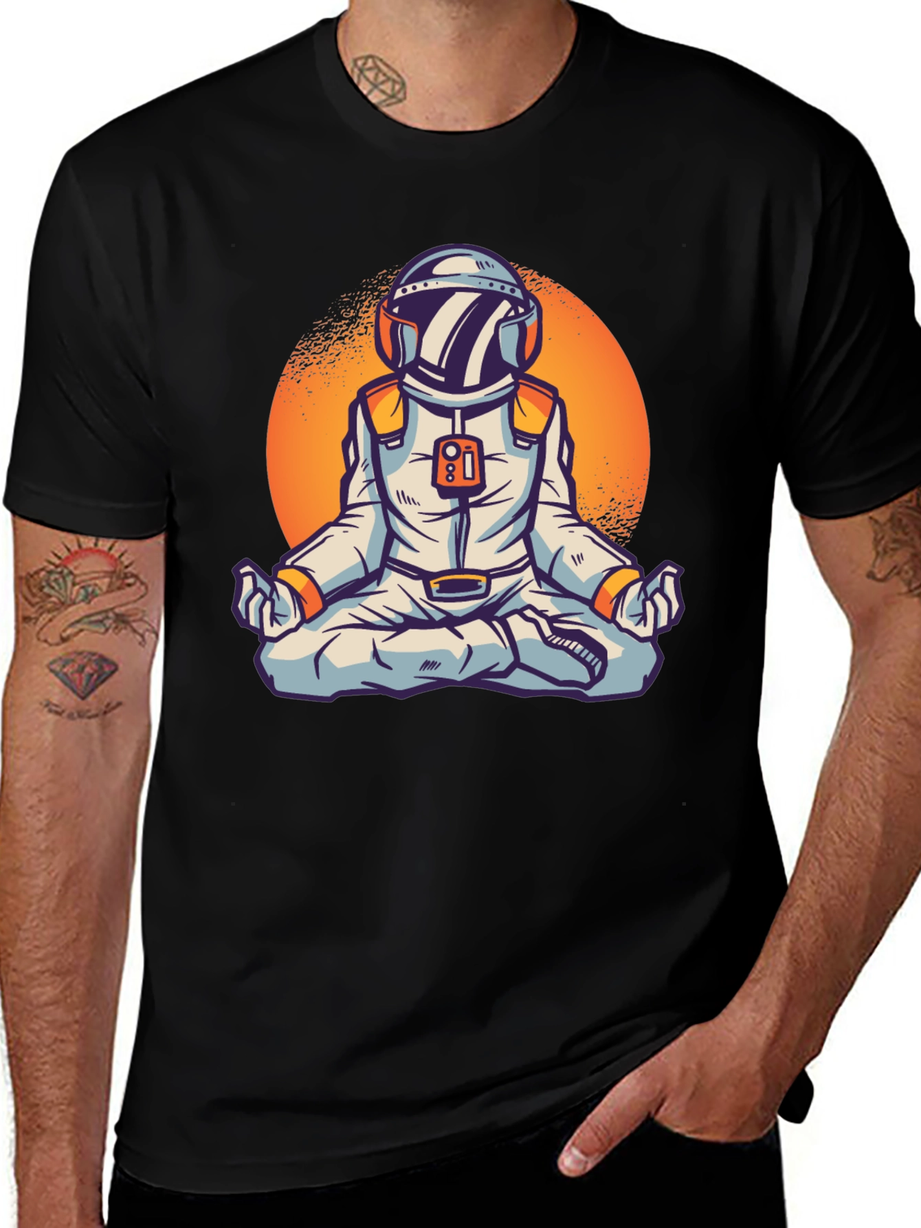 Meditating Astronaut Graphic Tee