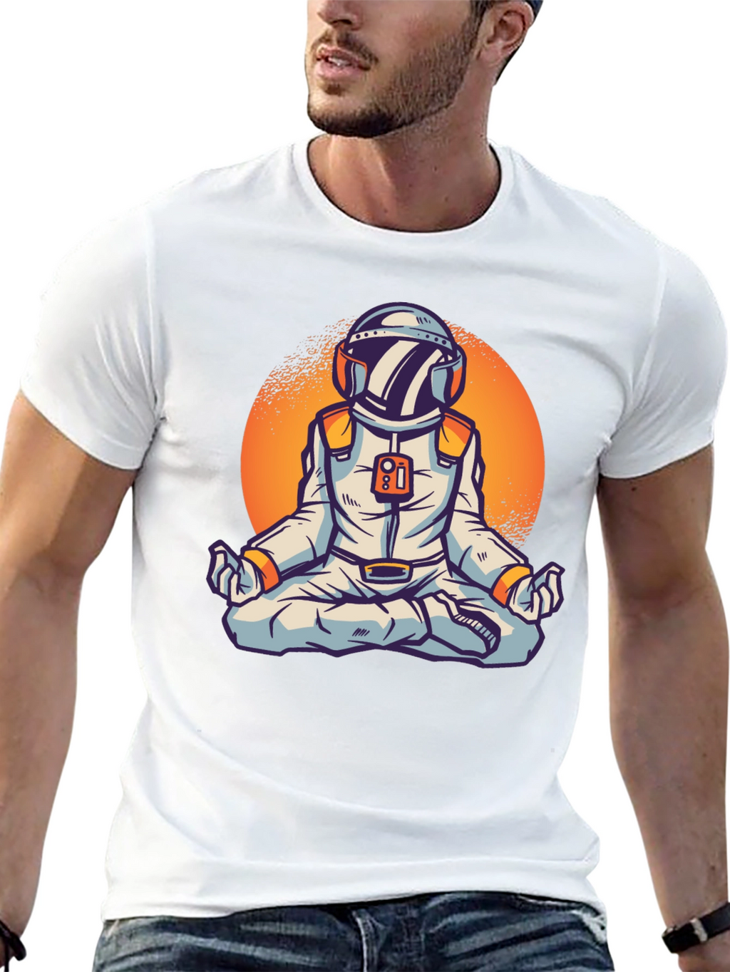 Meditating Astronaut Graphic Tee