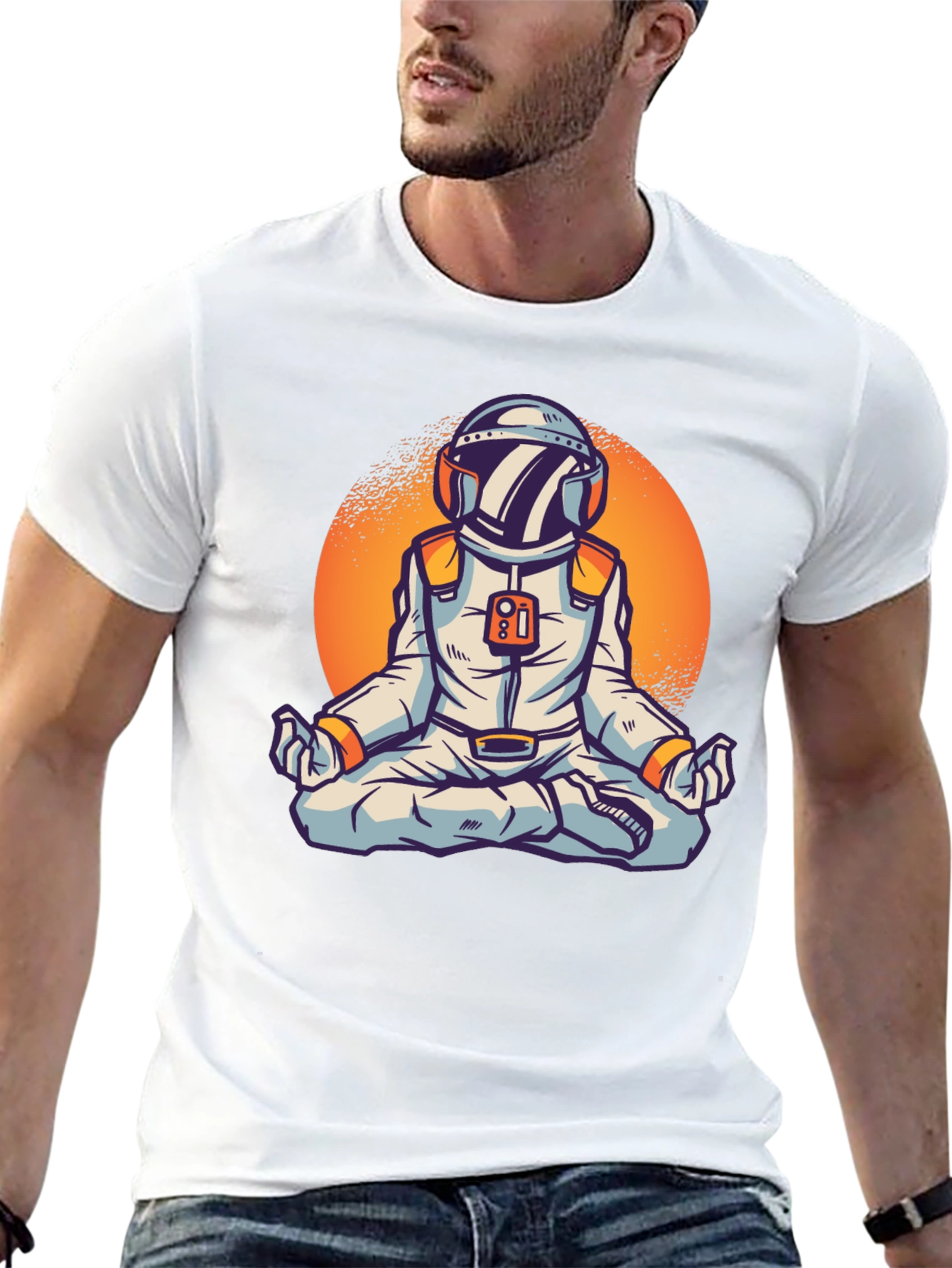 Meditating Astronaut Graphic Tee