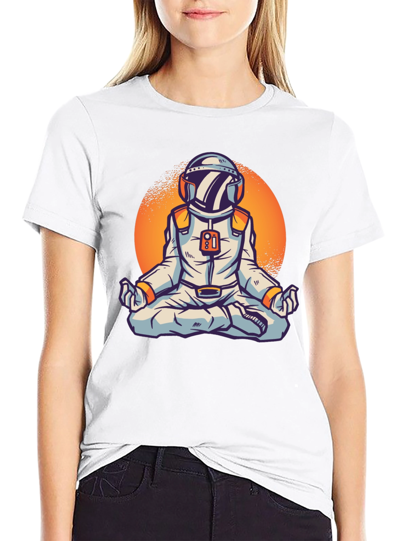 Meditating Astronaut Graphic Tee