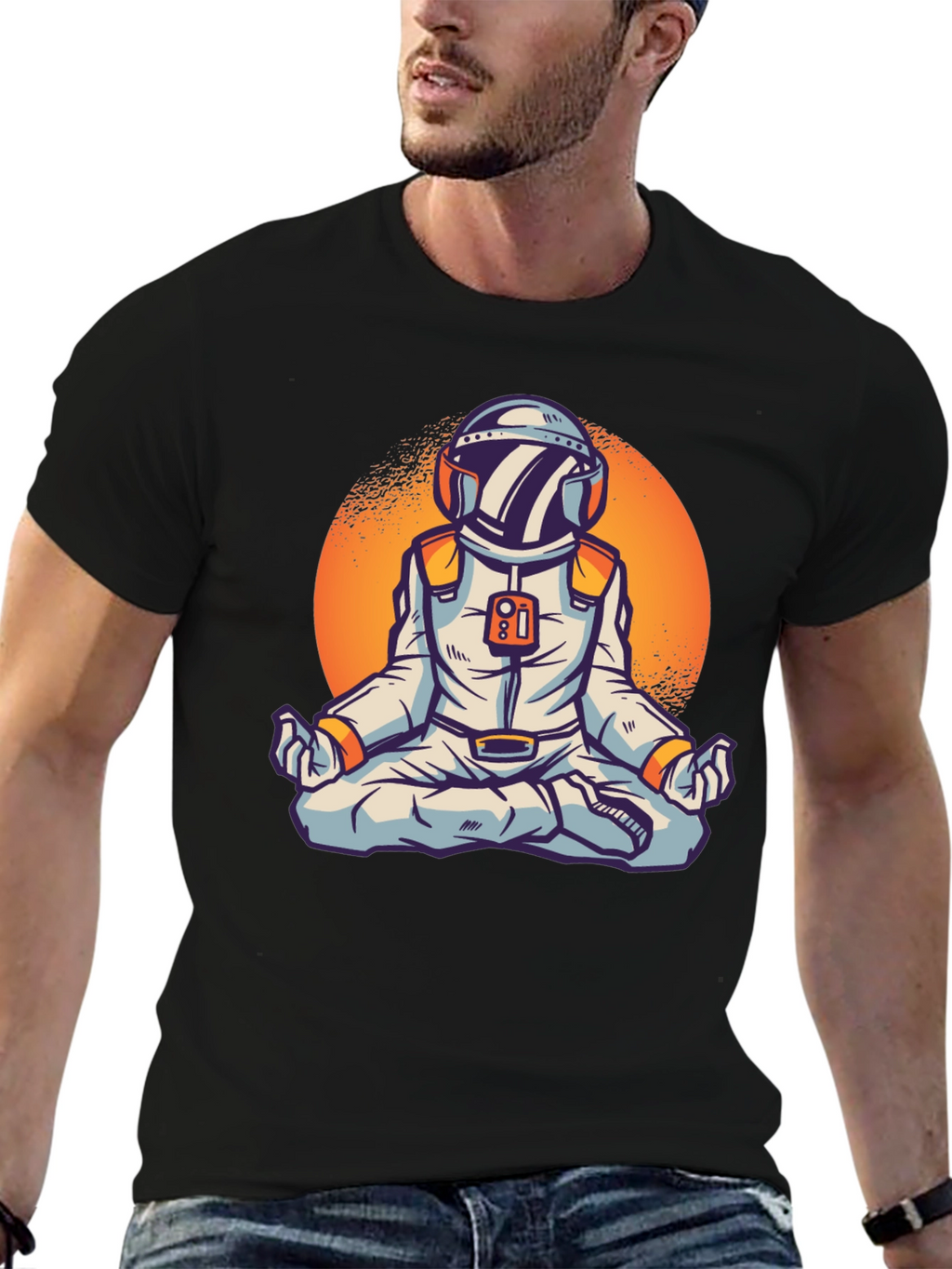 Meditating Astronaut Graphic Tee