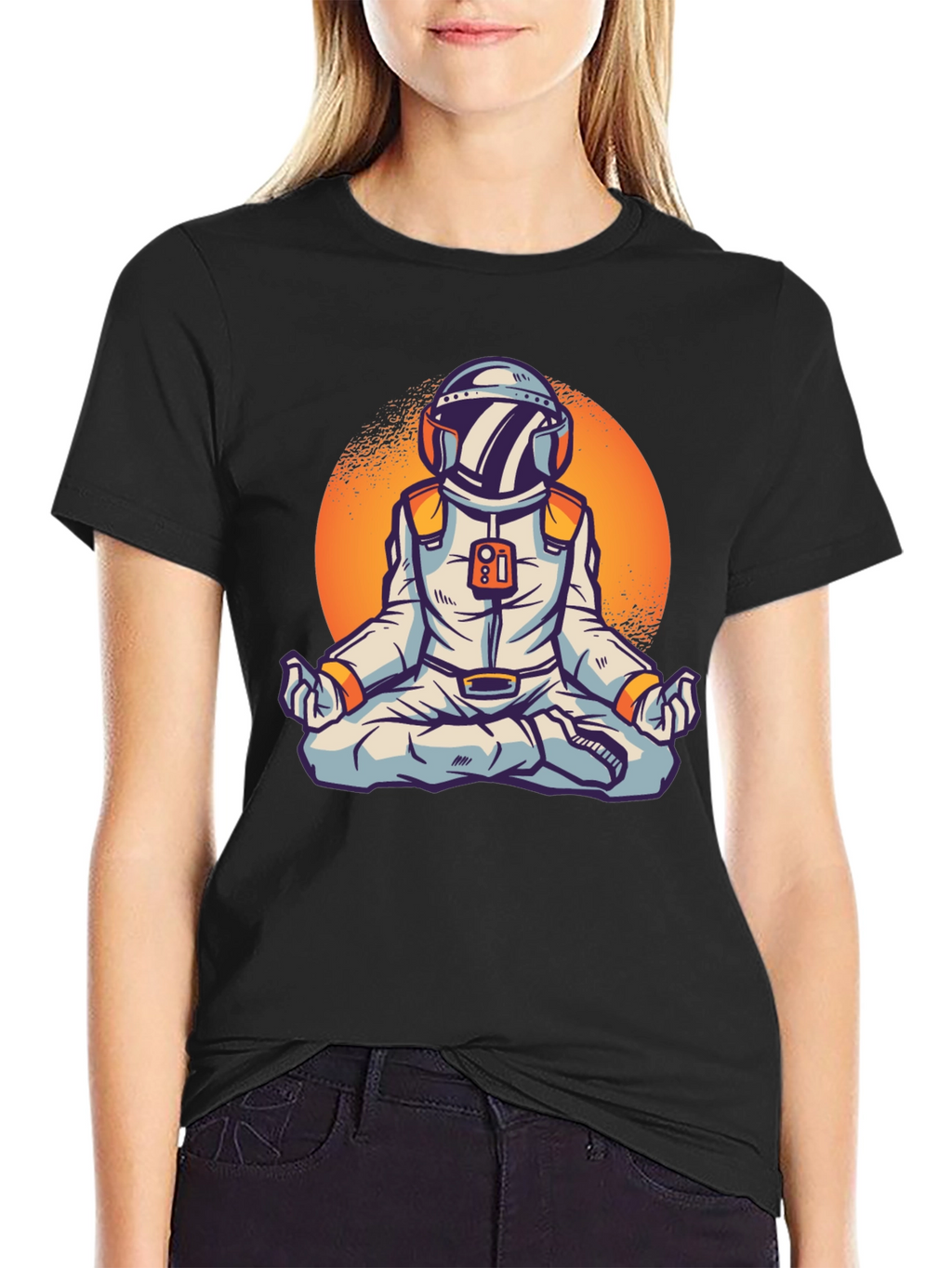Meditating Astronaut Graphic Tee