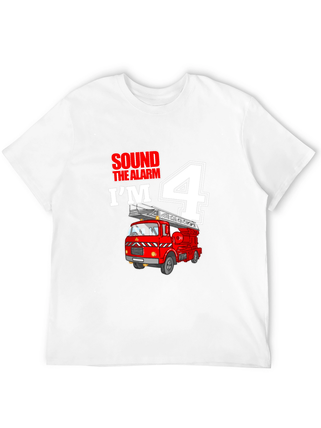 Fire Truck 4th Birthday Boy T-Shirt