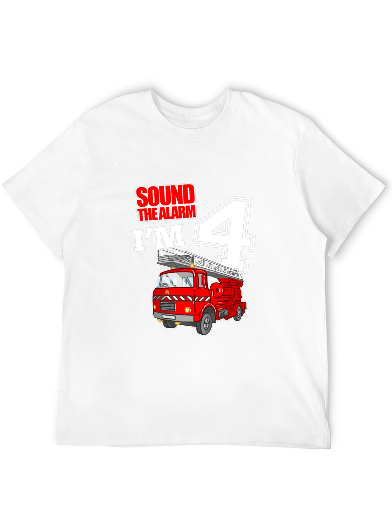 Fire Truck 4th Birthday Boy T-Shirt