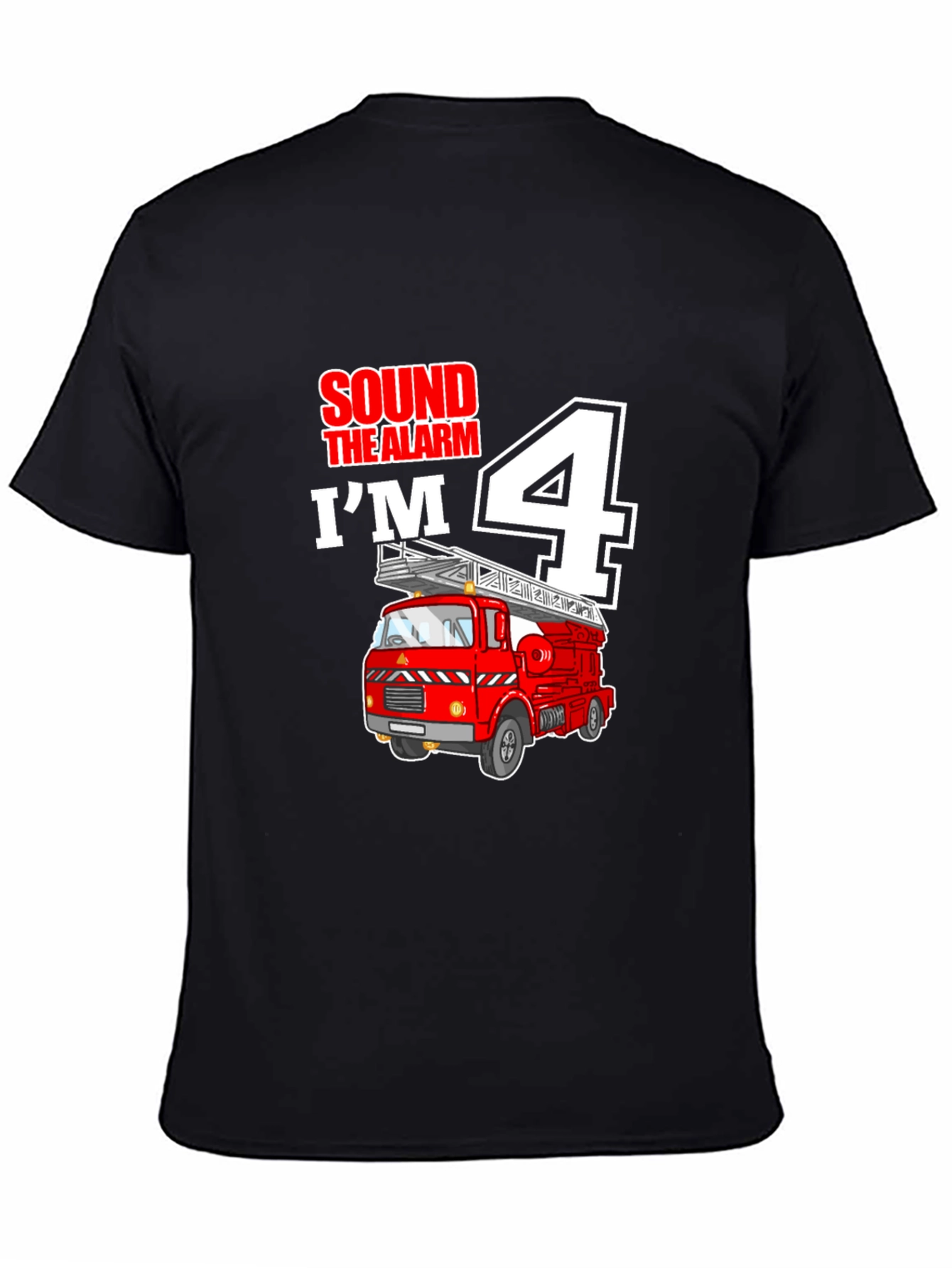 Fire Truck 4th Birthday Boy T-Shirt