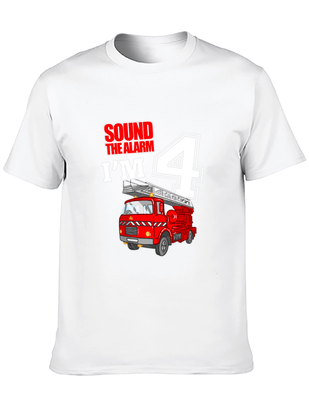 Fire Truck 4th Birthday Boy T-Shirt