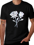 Glitch Rose Graphic T-Shirt - Black