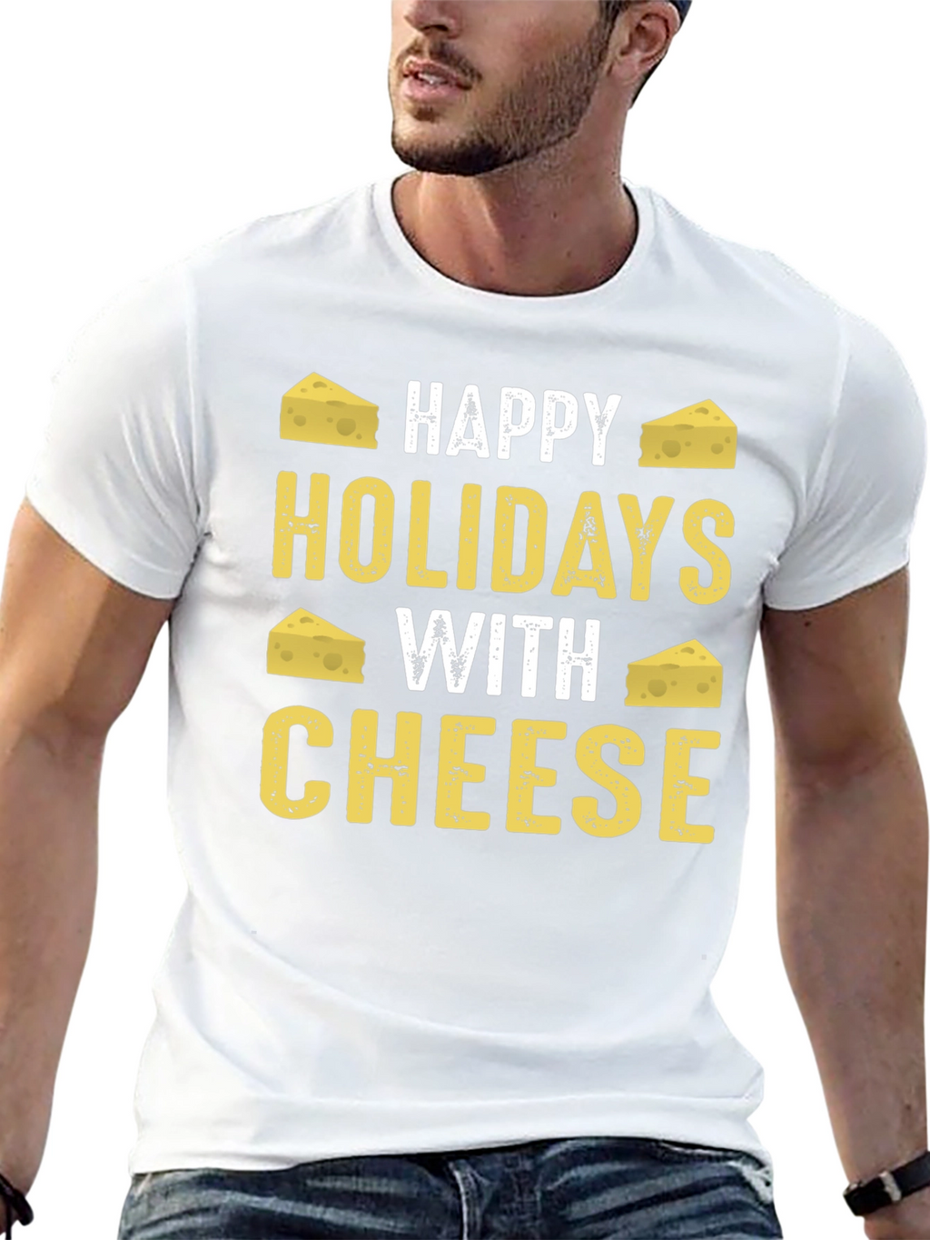 Happy Holidays With Cheese Graphic T-Shirt