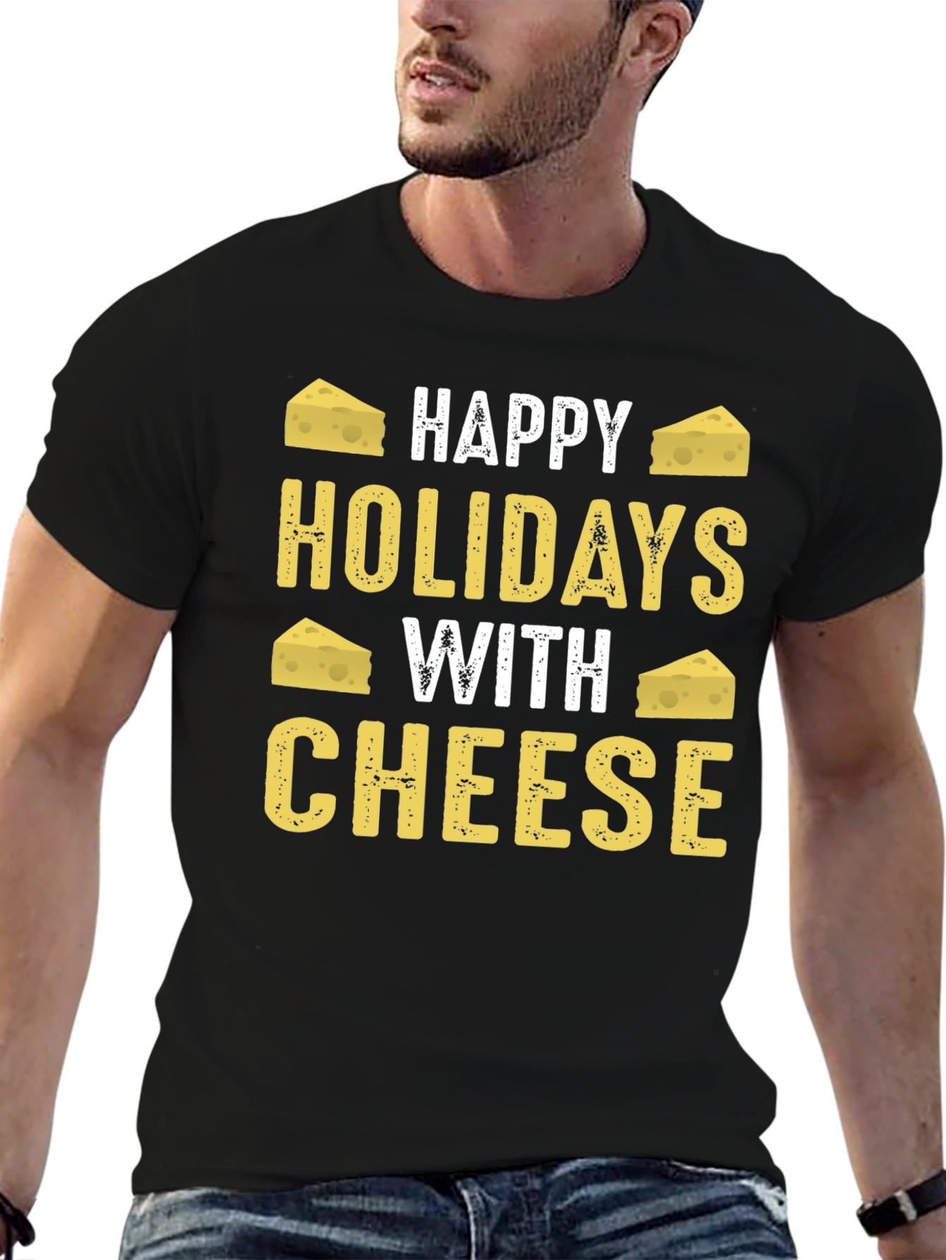Happy Holidays With Cheese Graphic T-Shirt