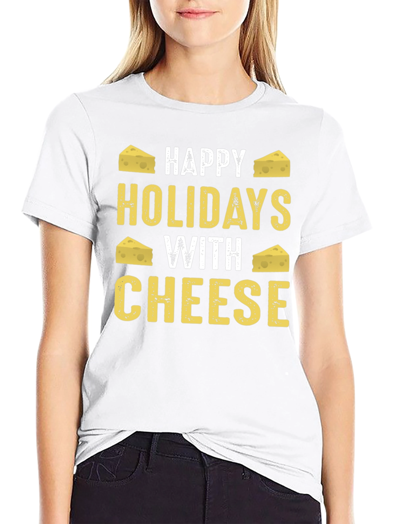 Happy Holidays With Cheese Graphic T-Shirt