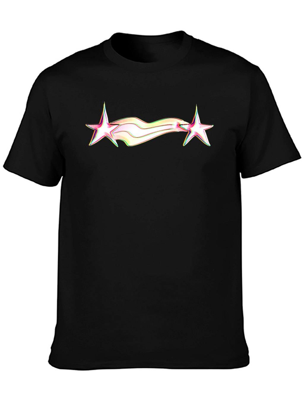 Retro Star Graphic Tee - Black Cotton Blend