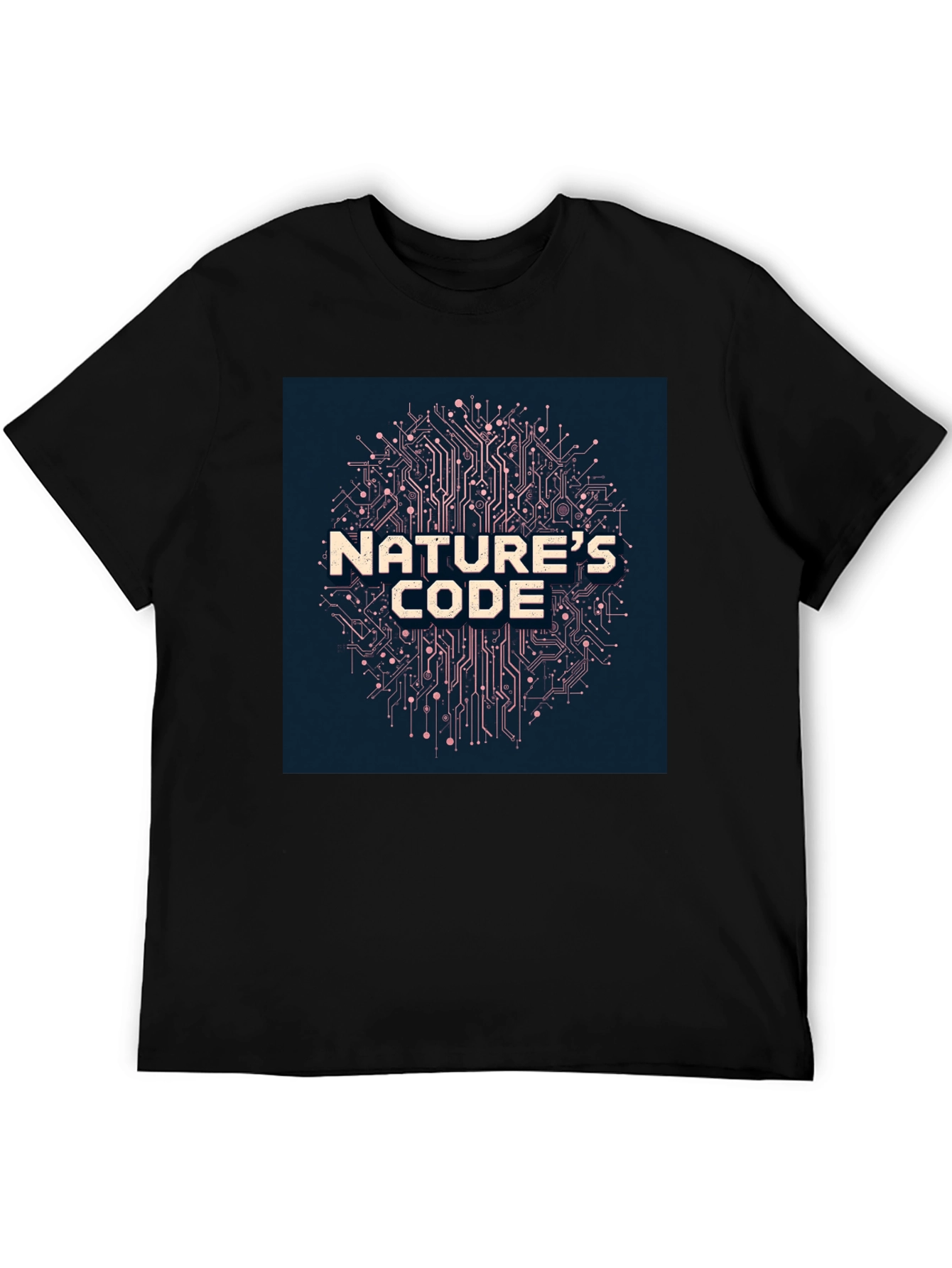 Natures Code Black T-Shirt - Tech Inspired Design