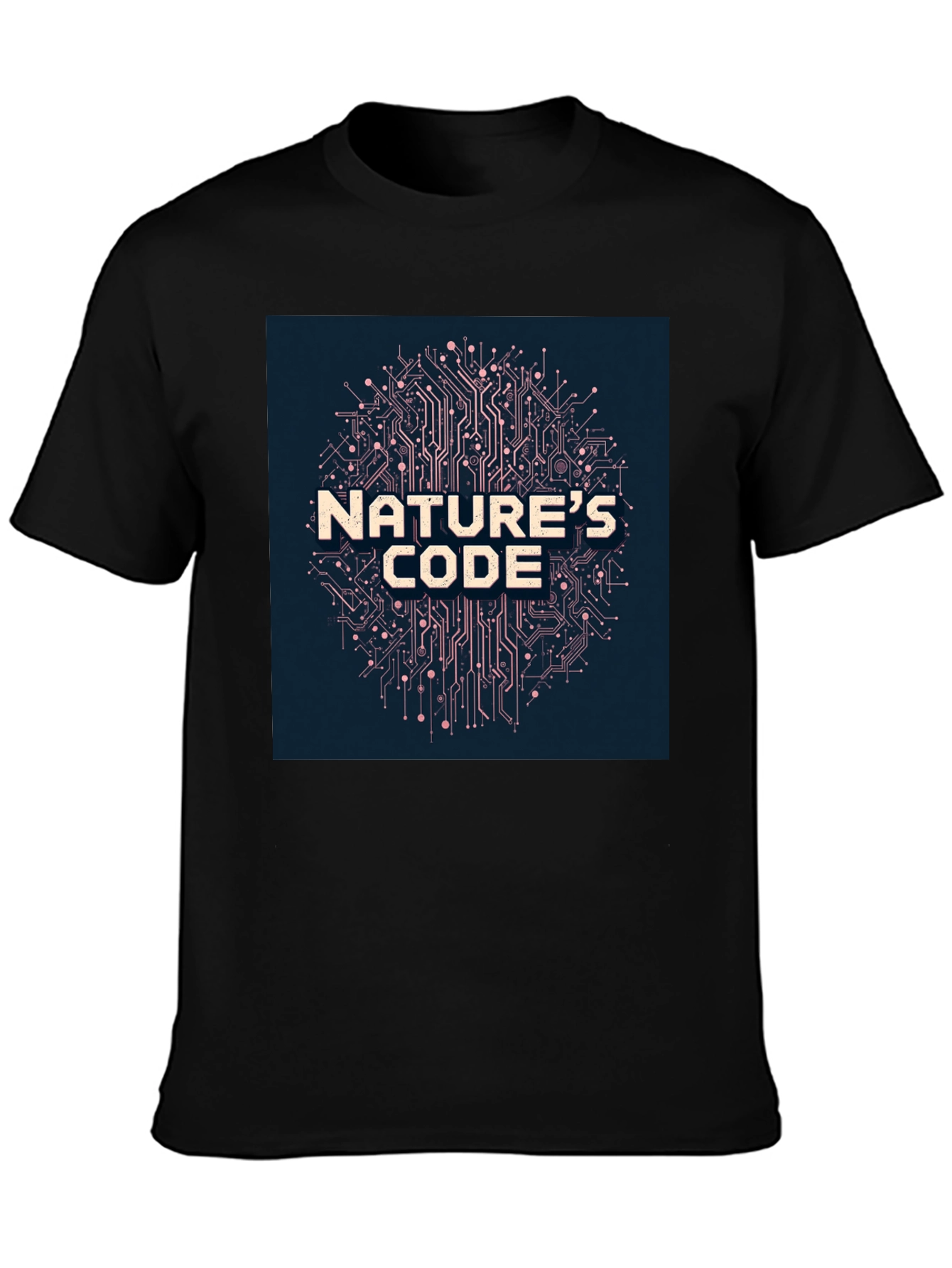 Natures Code Black T-Shirt - Tech Inspired Design