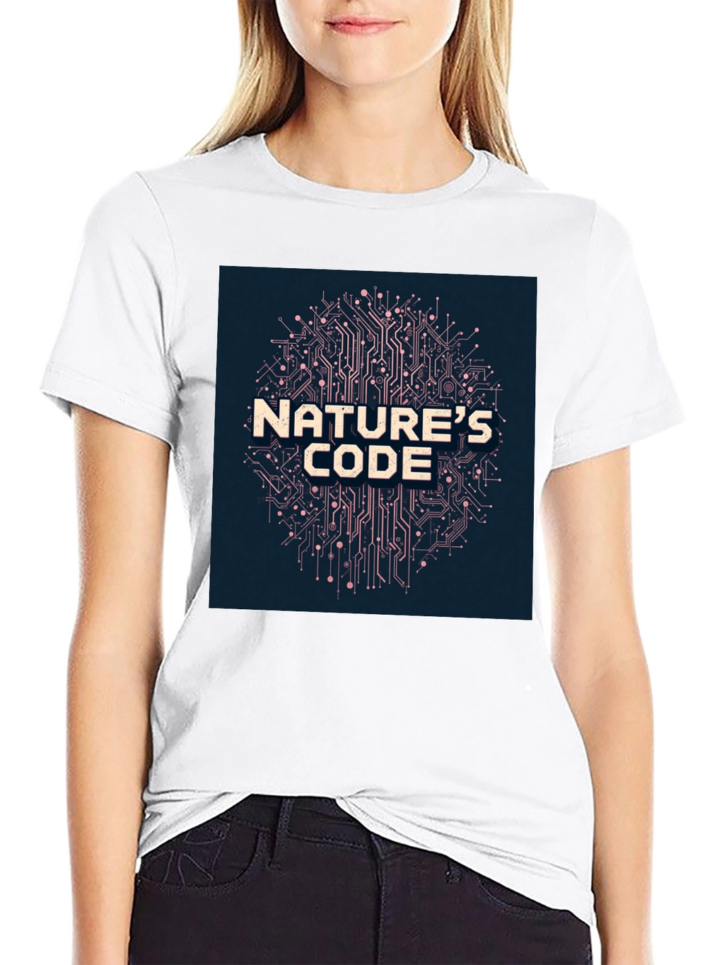 Natures Code Black T-Shirt - Tech Inspired Design