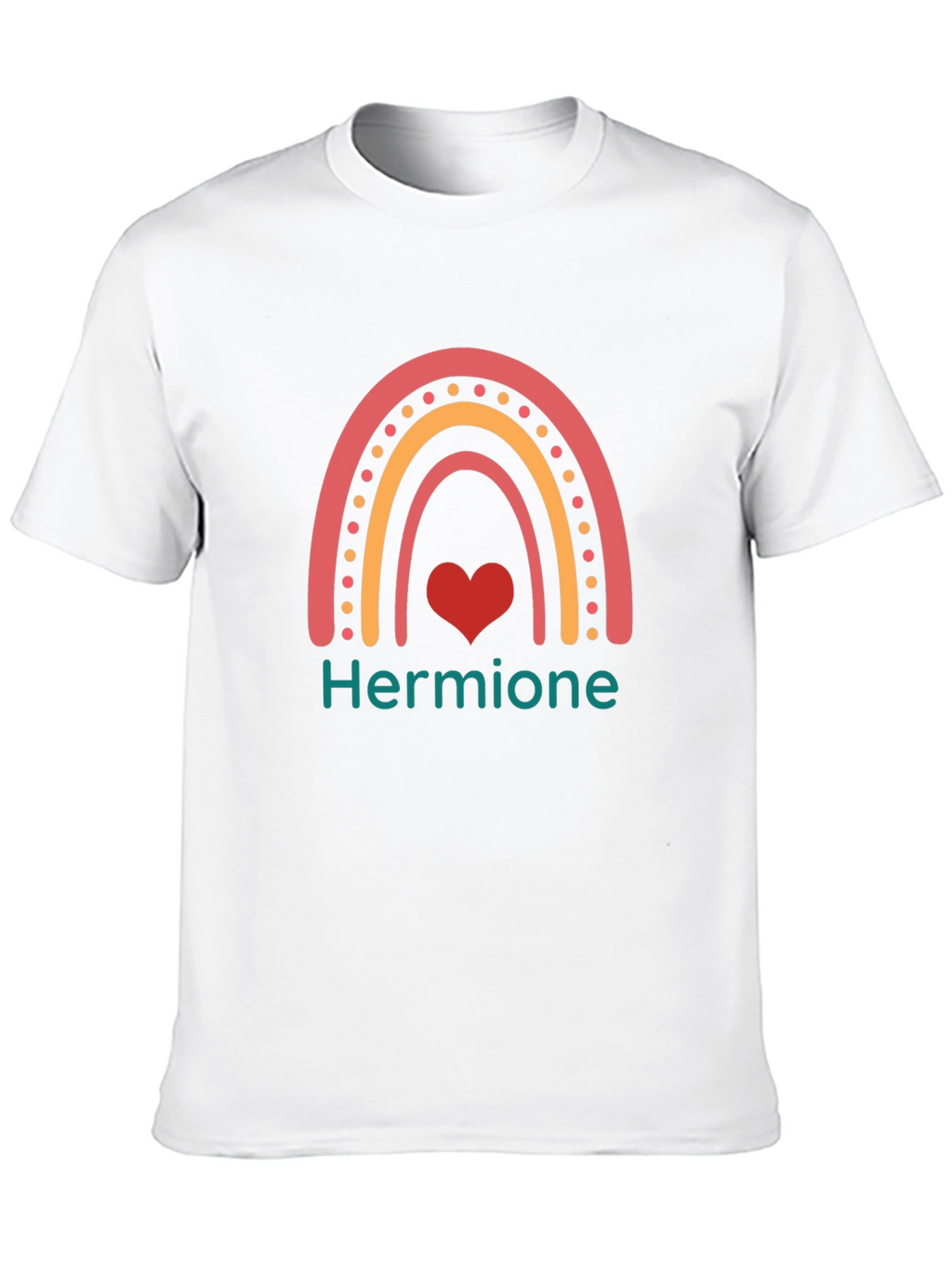Hermione Rainbow Heart Black T-Shirt