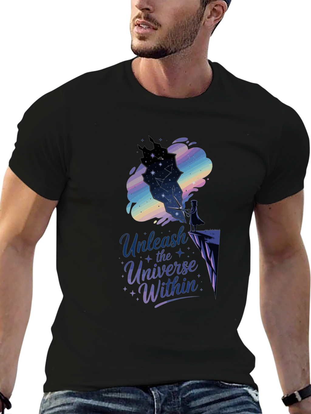 Unleash the Universe Within Black Tee