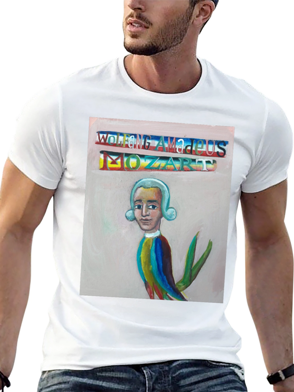 Mozart Portrait T-Shirt - Unique Artistic Design