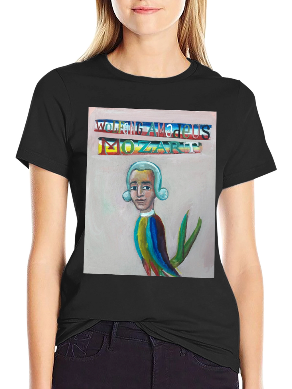 Mozart Portrait T-Shirt - Unique Artistic Design