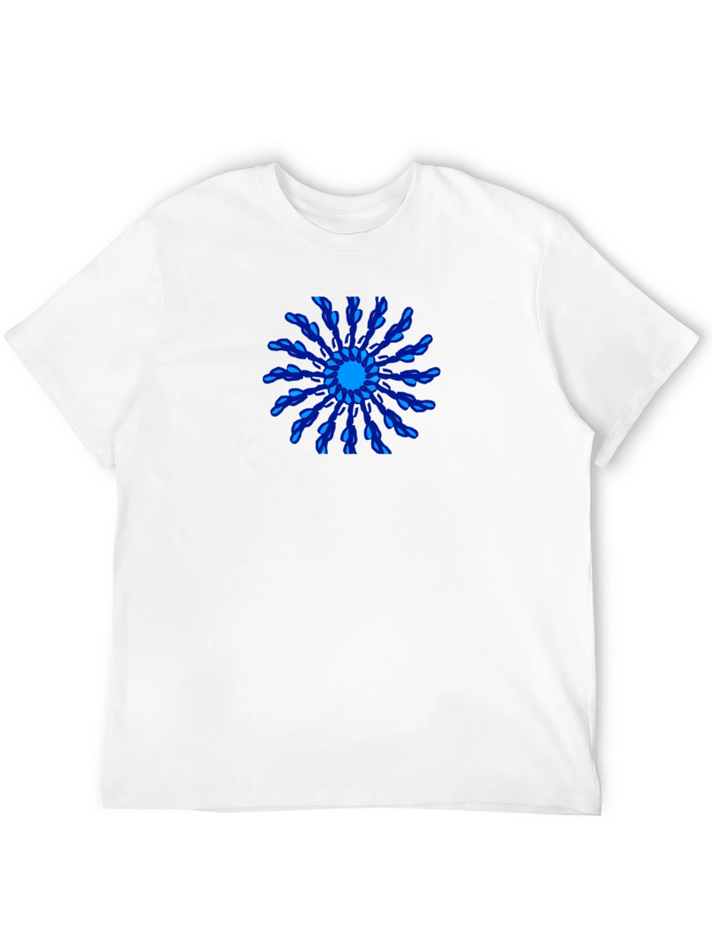 Cool Blue Mandala Black T-Shirt