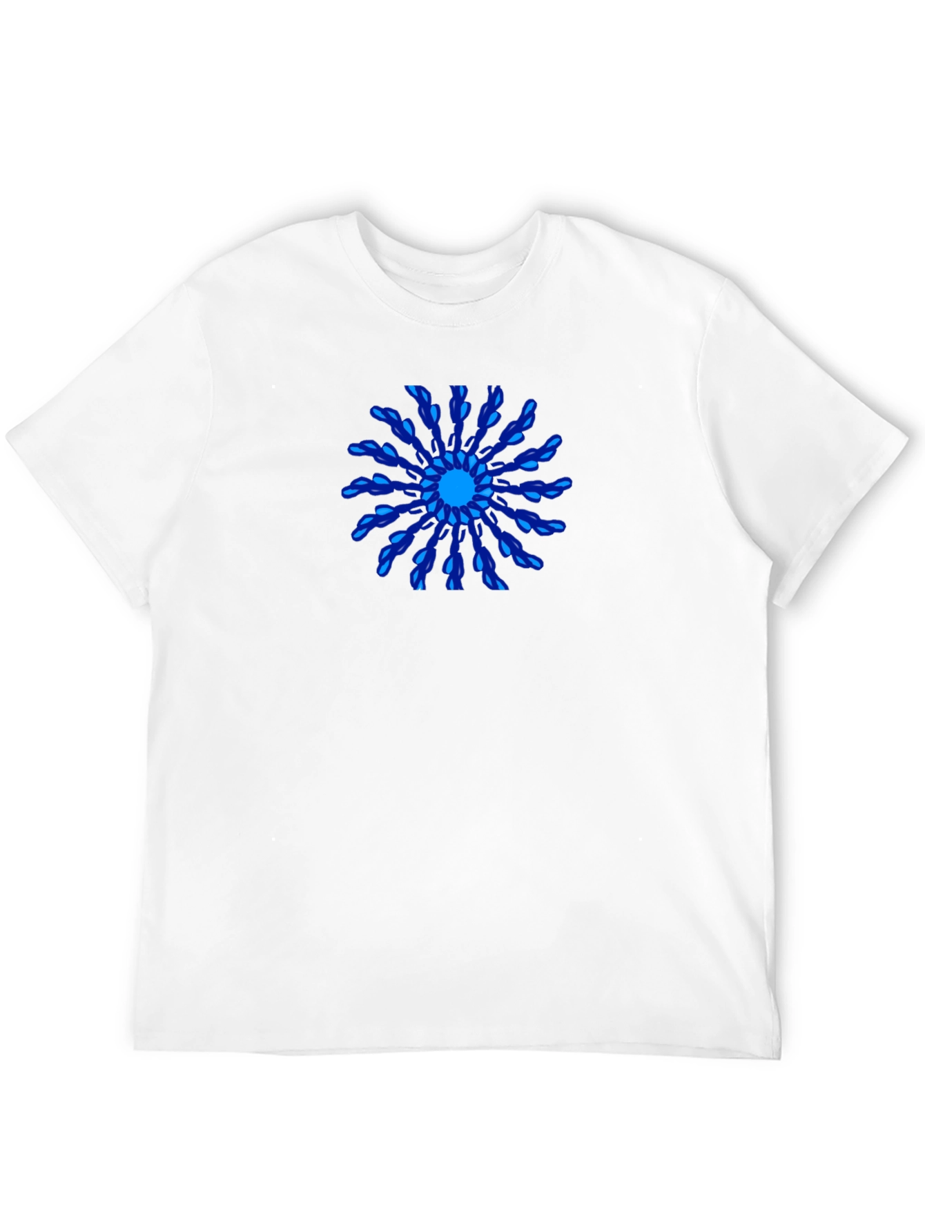 Cool Blue Mandala Black T-Shirt