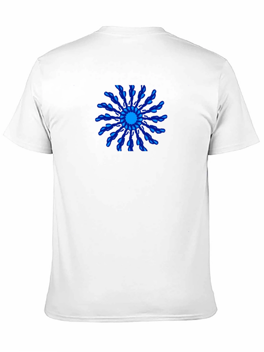 Cool Blue Mandala Black T-Shirt