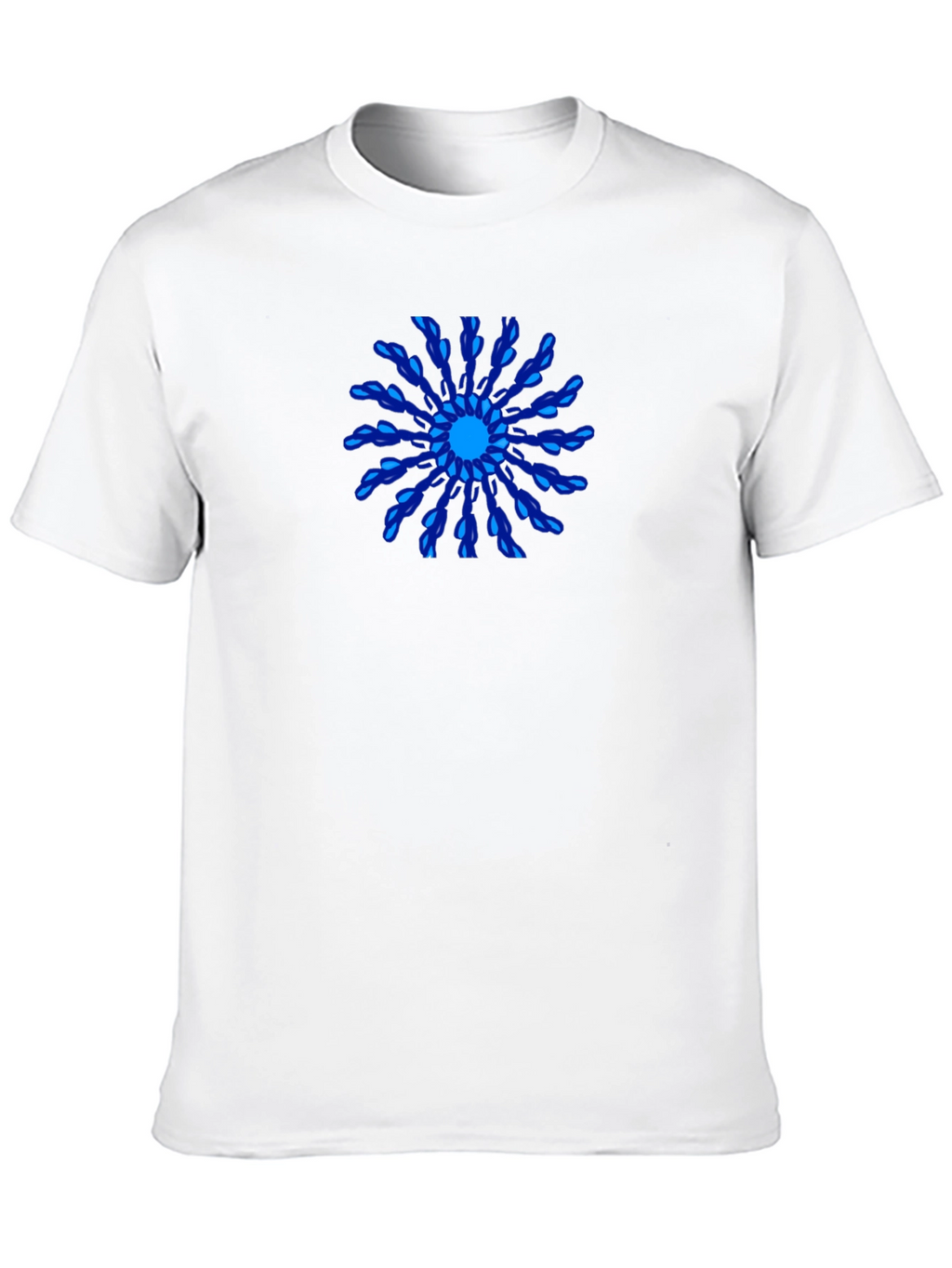 Cool Blue Mandala Black T-Shirt