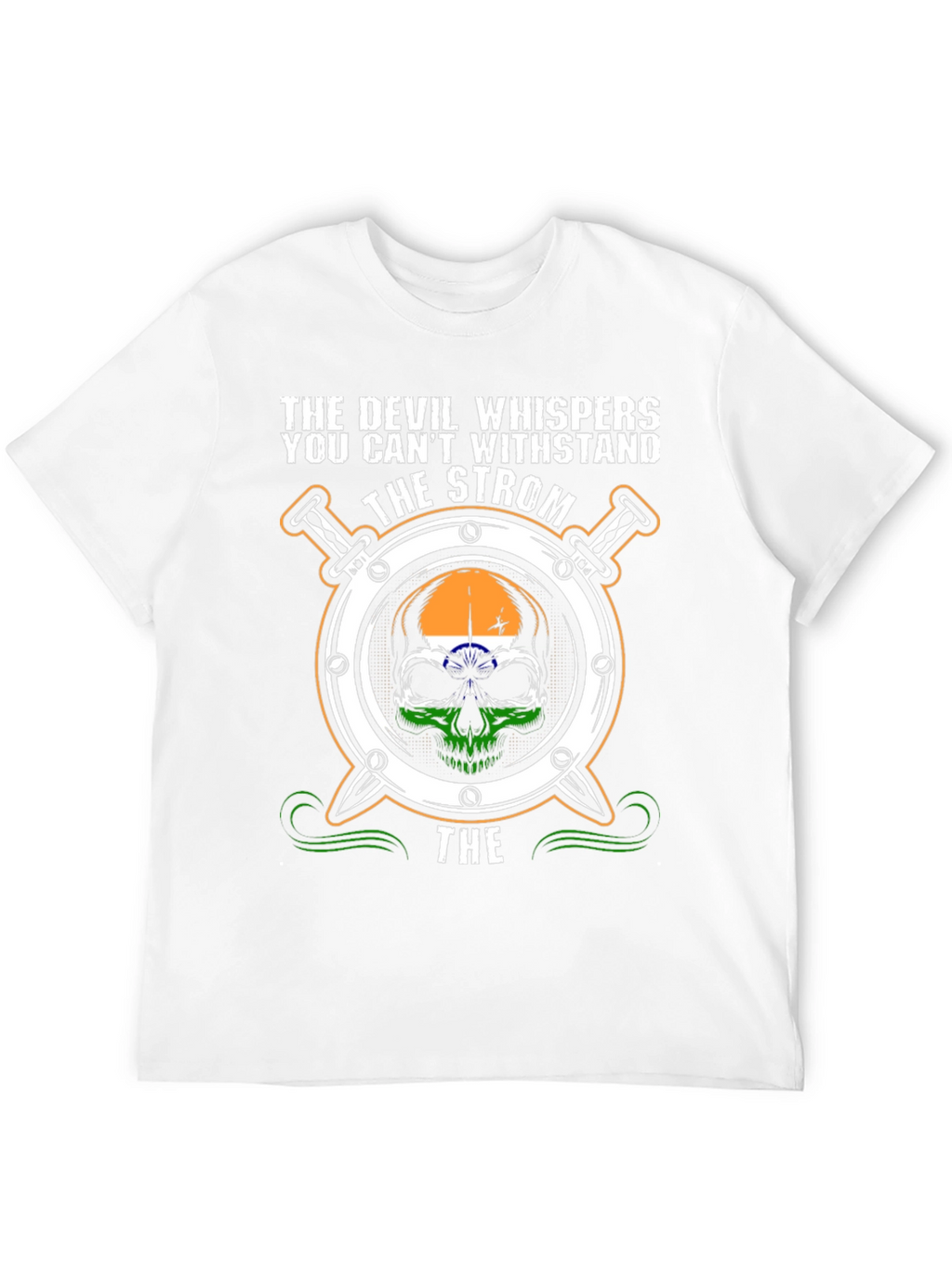 Devil Whispers Strom Skull Graphic Tee
