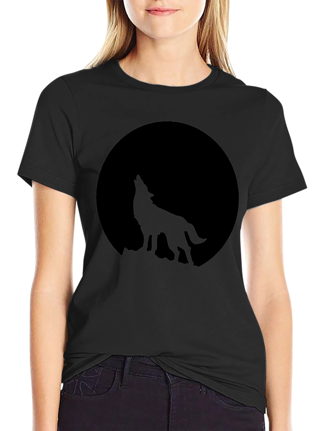 Wolf Moon Graphic Tee - Black