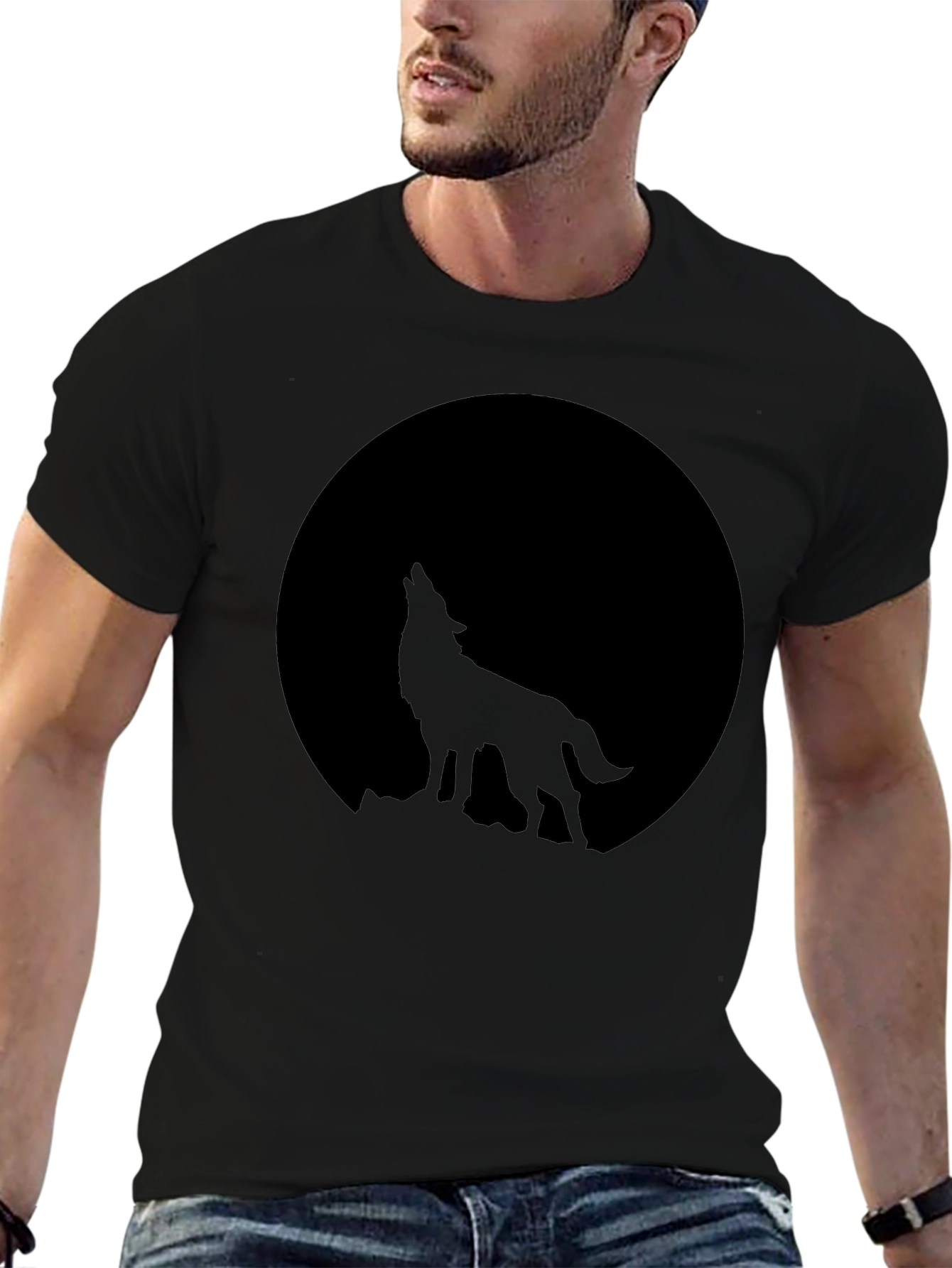 Wolf Moon Graphic Tee - Black