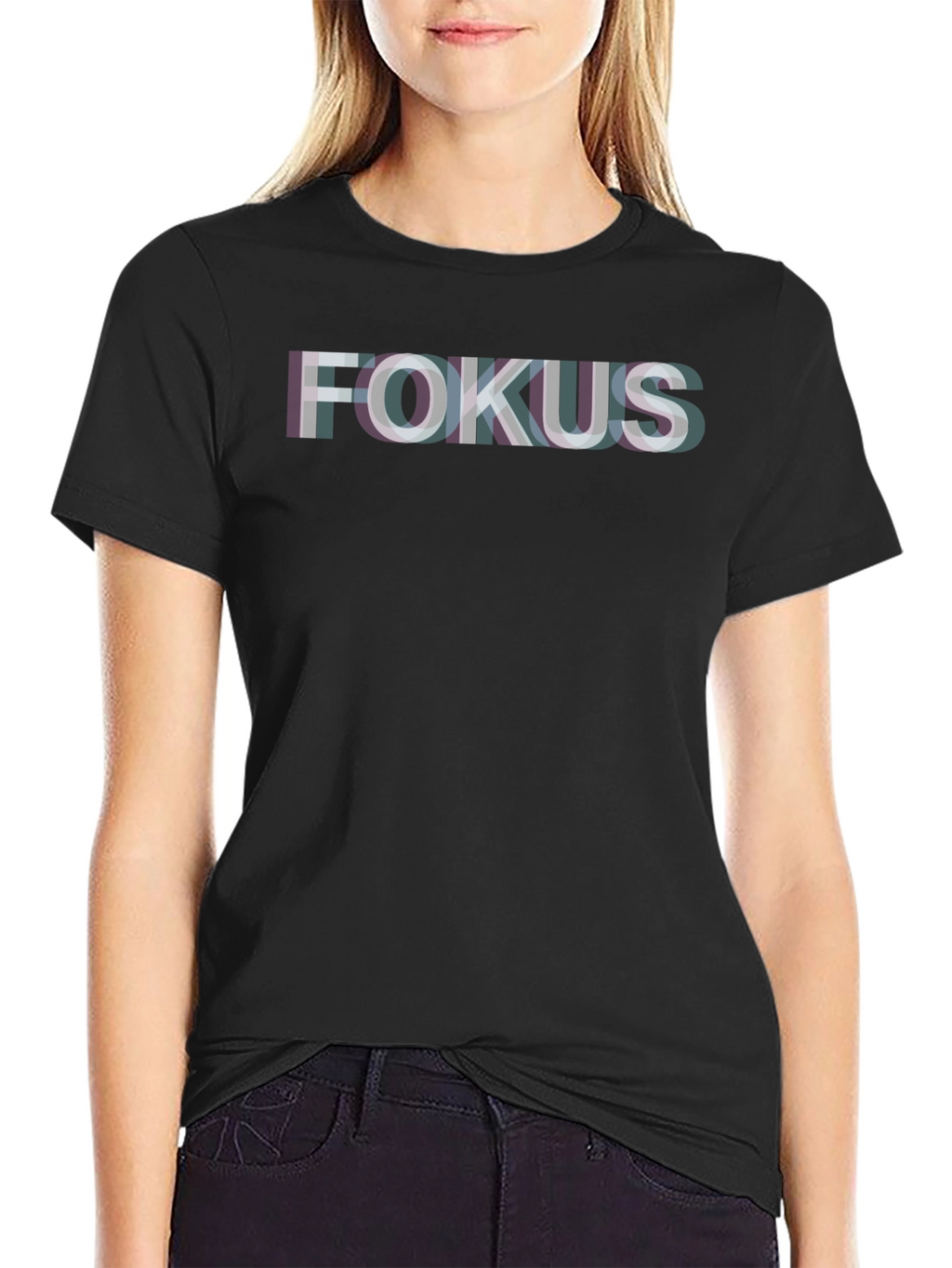 FOKUS Glitch Graphic Tee - Soft Cotton Blend