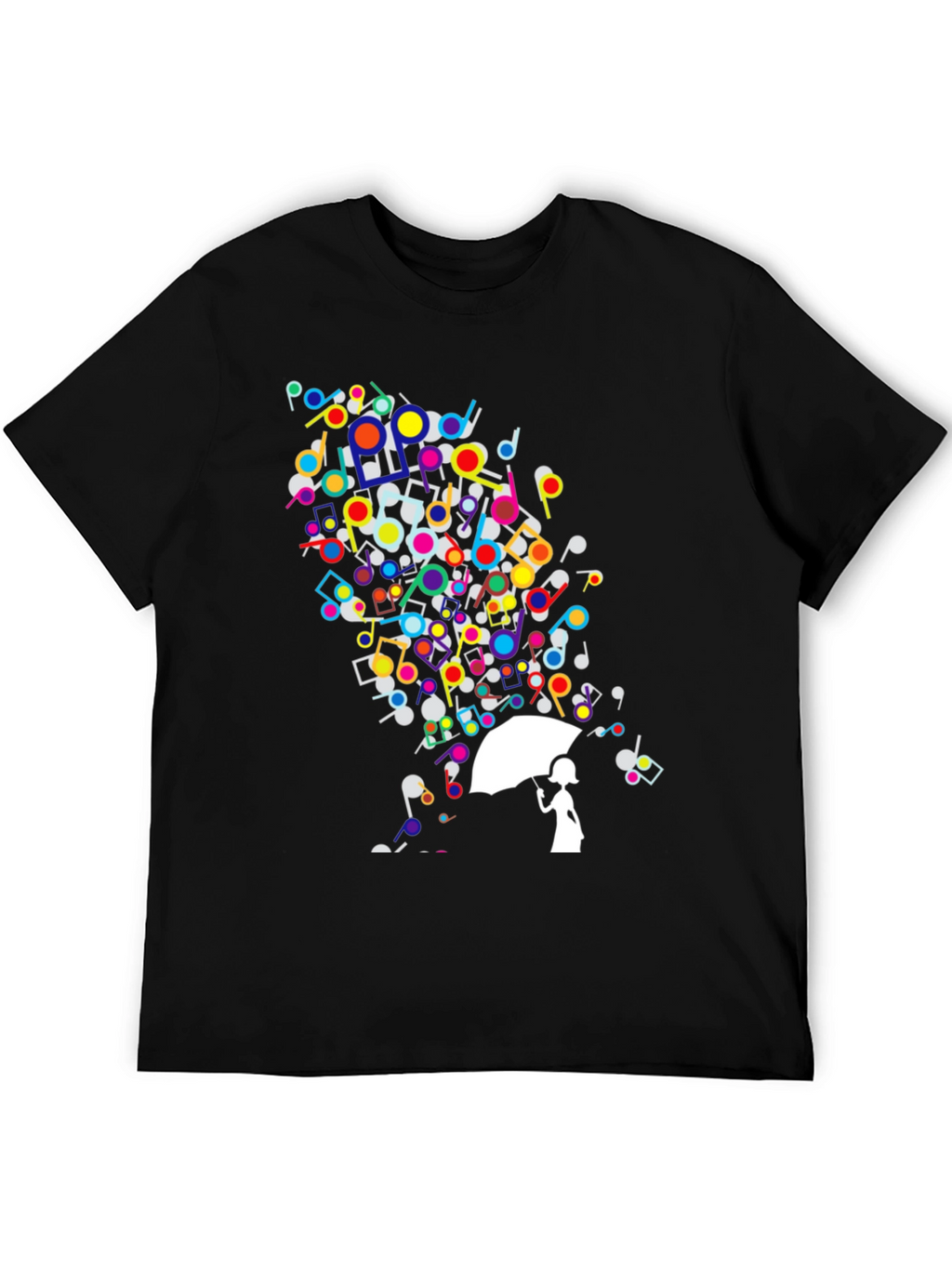 Musical Rain Unisex Black T-Shirt