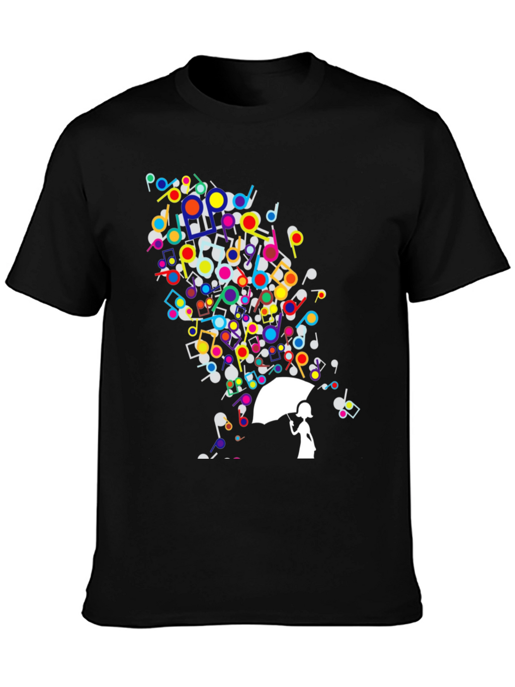 Musical Rain Unisex Black T-Shirt