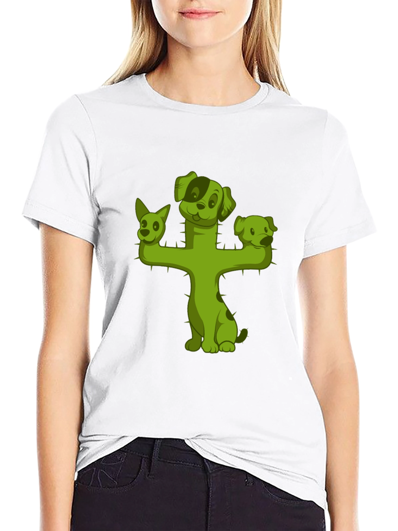 Cactus Dog T-Shirt - Black Cotton Tee