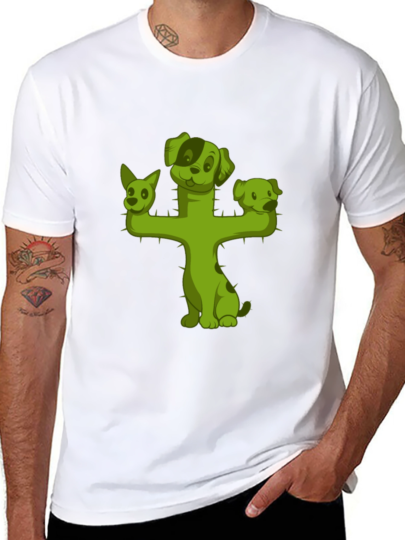 Cactus Dog T-Shirt - Black Cotton Tee