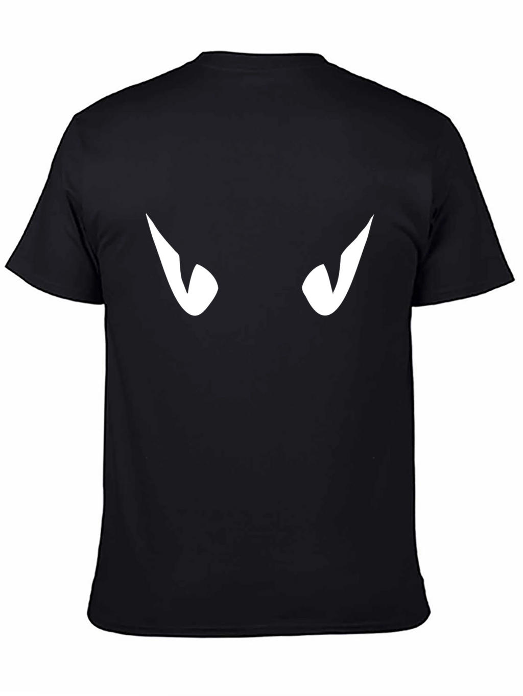 Mens Black T-Shirt with White Eyes Graphic