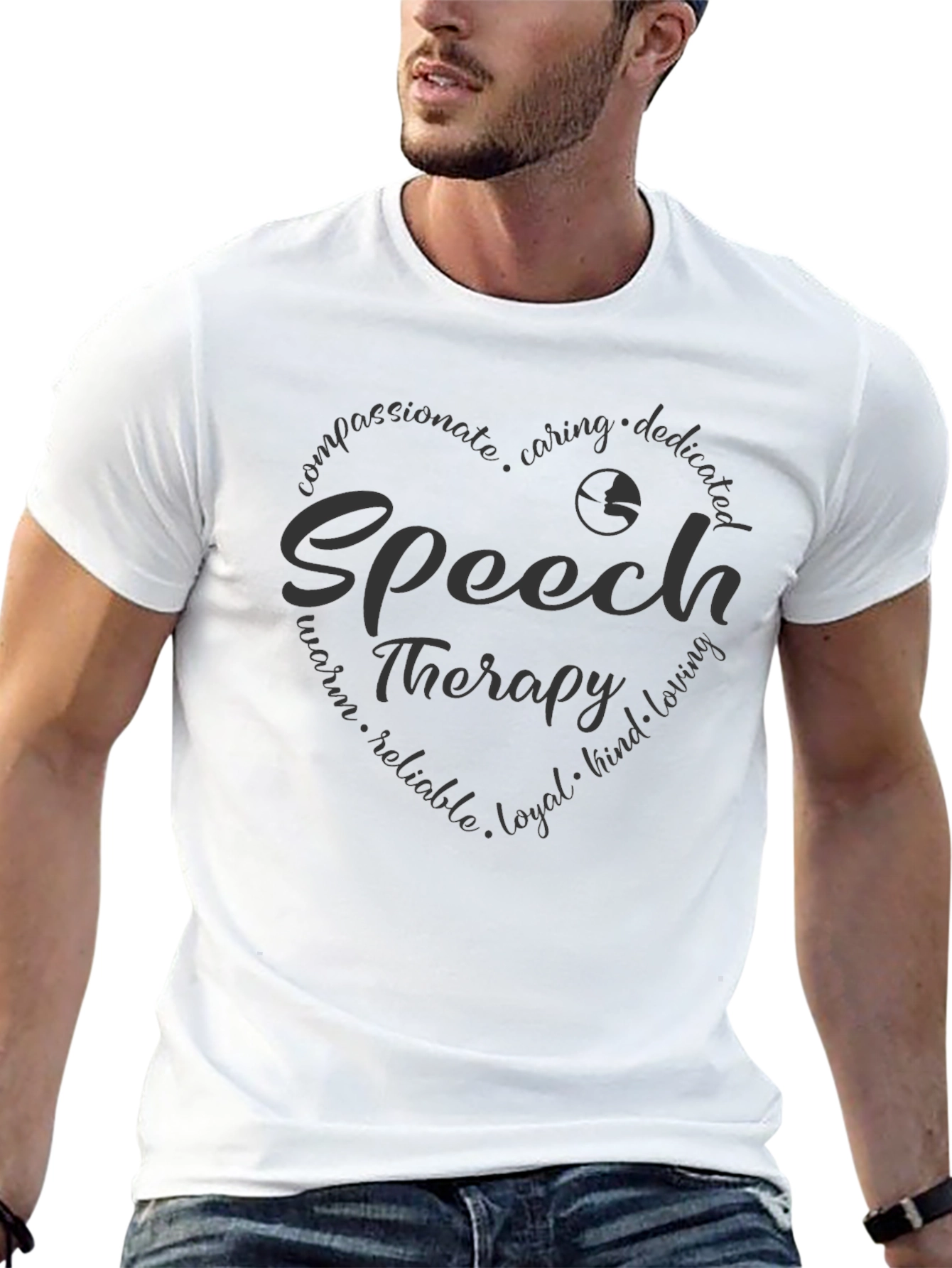 Speech Therapy Heart Design T-Shirt - Compassionate Tee