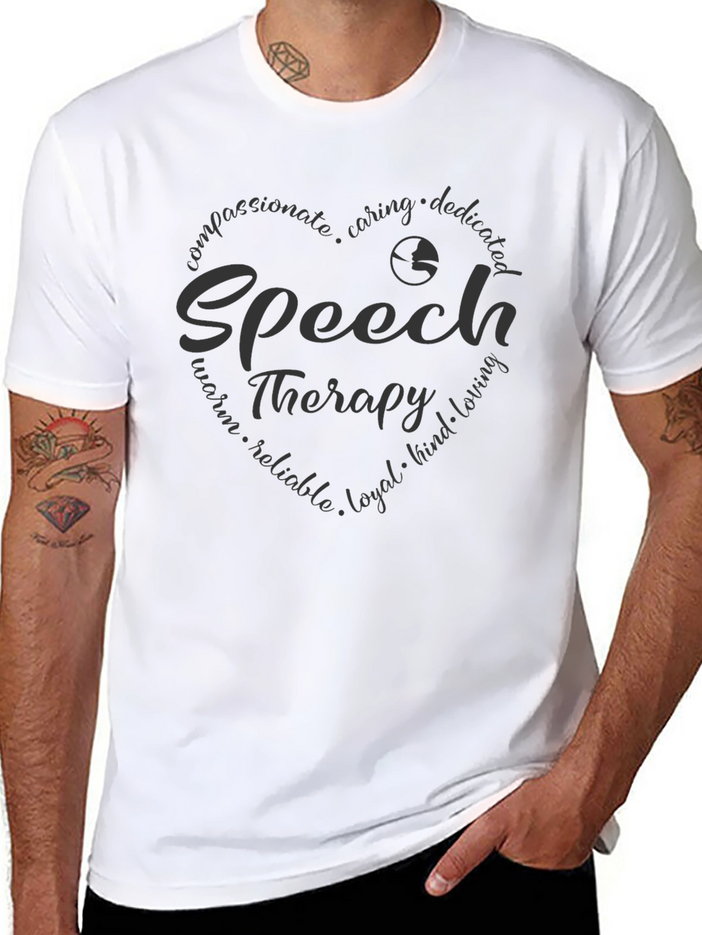 Speech Therapy Heart Design T-Shirt - Compassionate Tee
