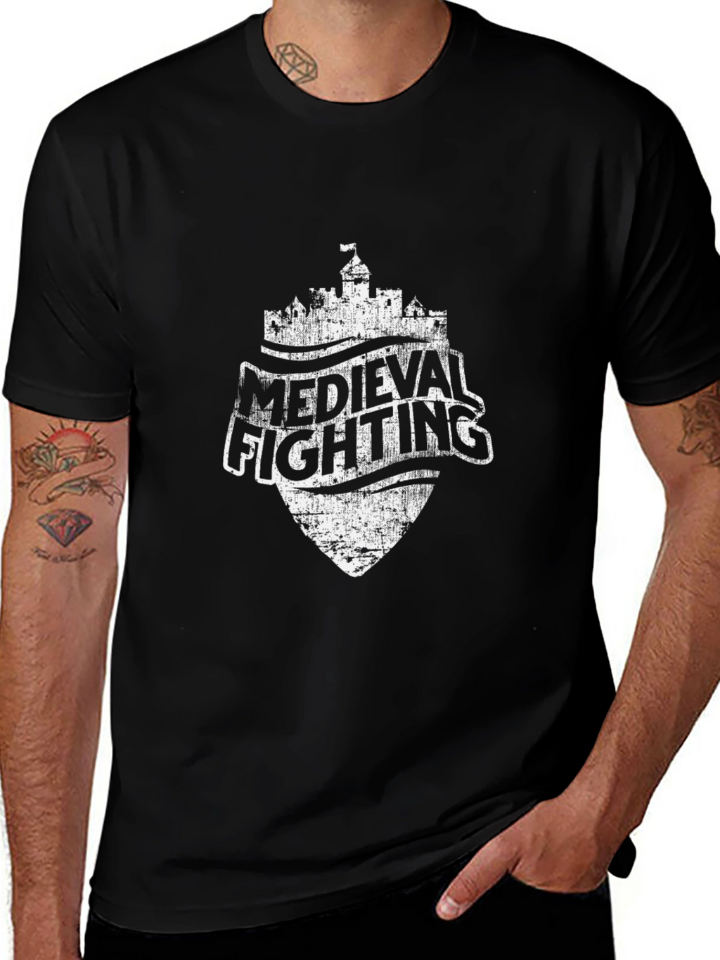Medieval Fighting Castle Shield T-Shirt