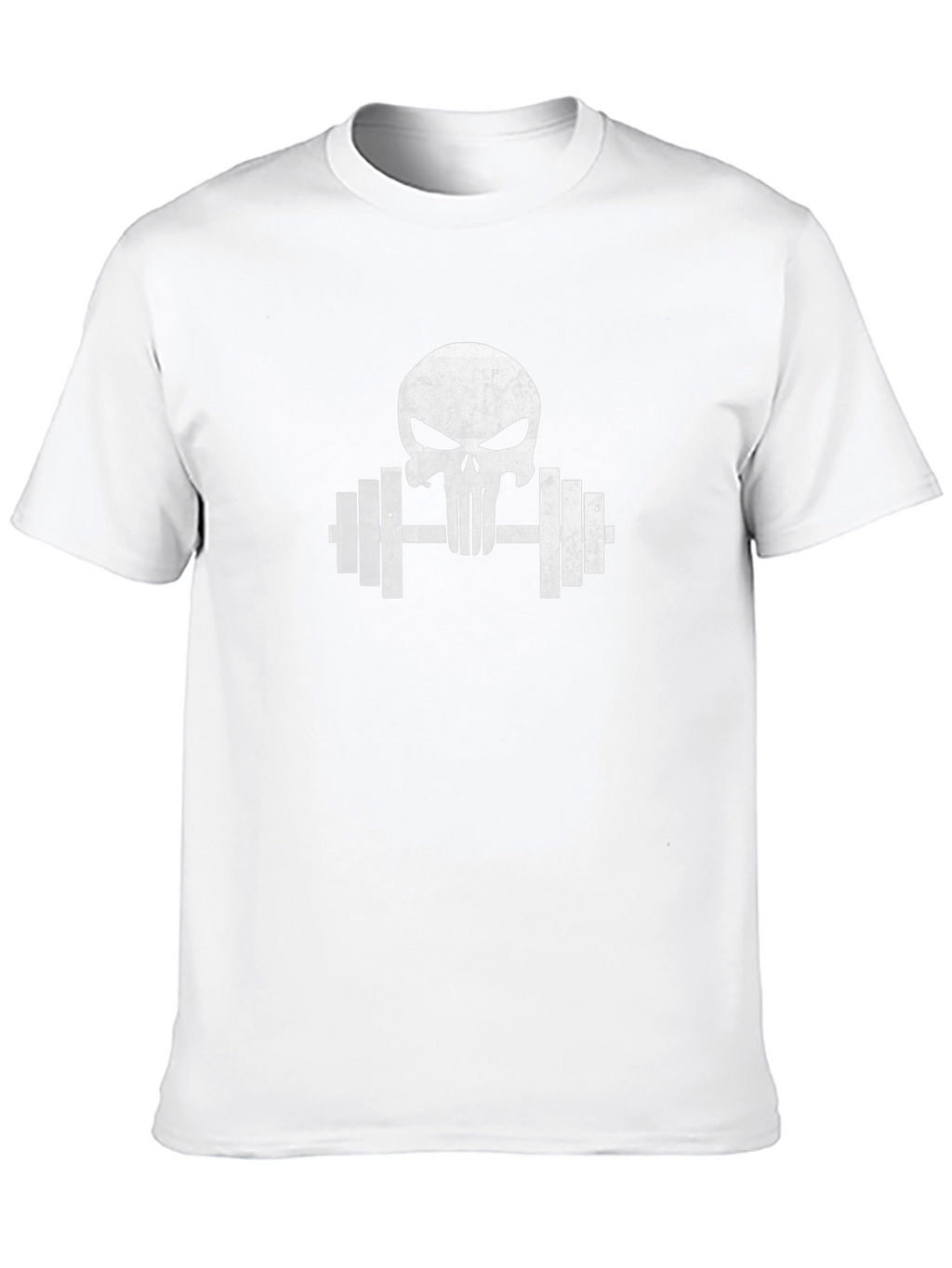 Punisher Skull Barbell Workout Gym T-Shirt