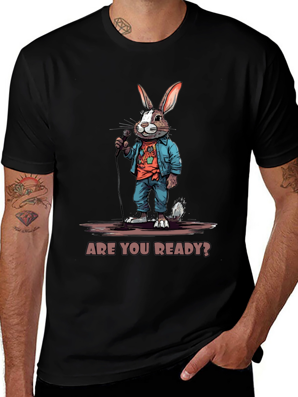 Are You Ready? Bunny Graphic T-Shirt