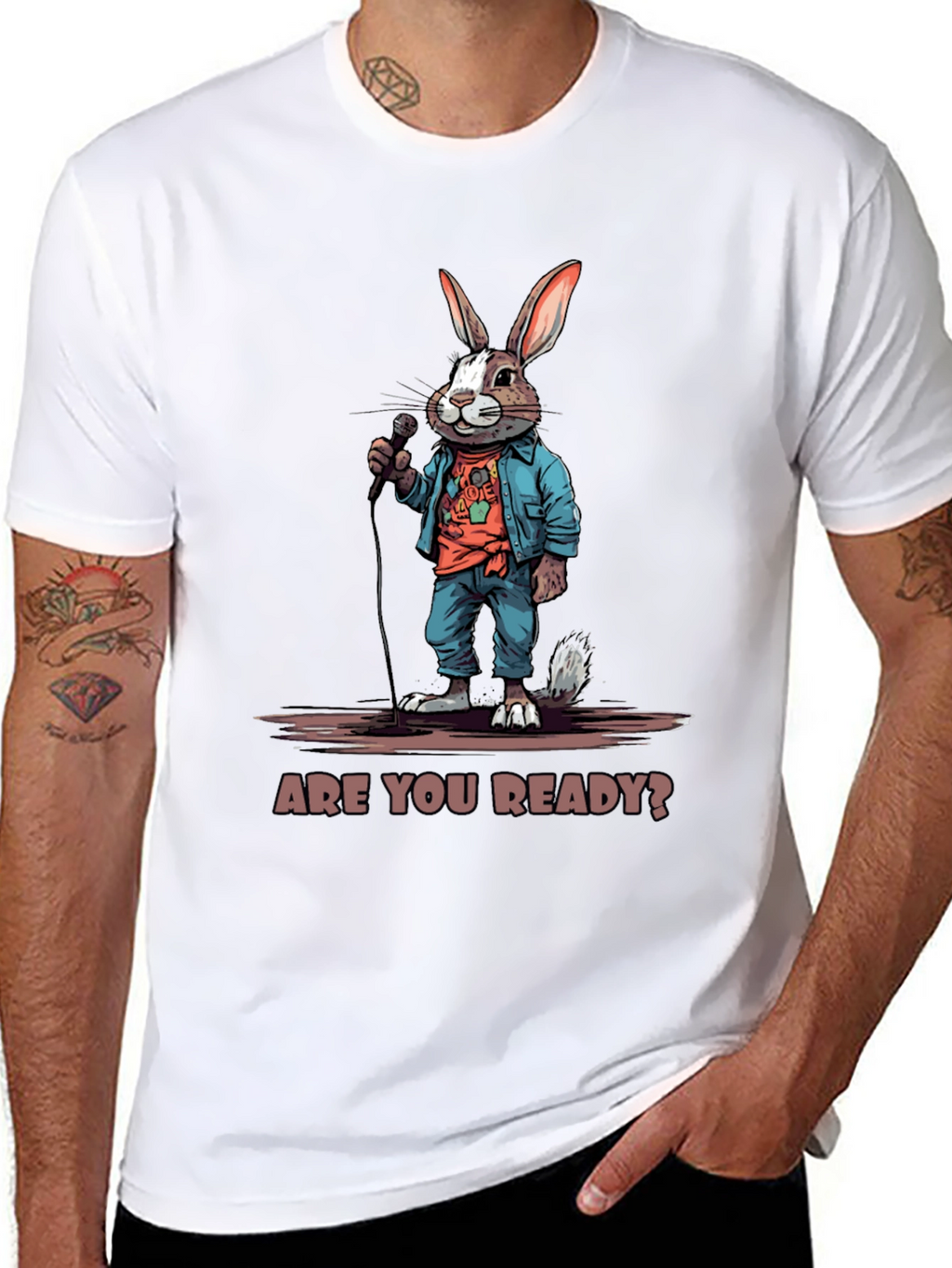 Are You Ready? Bunny Graphic T-Shirt