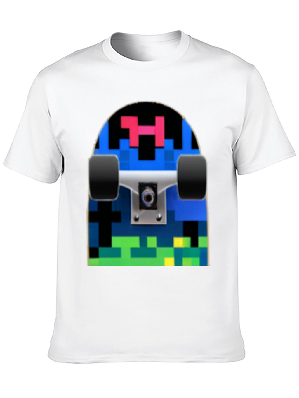 Pixel Skateboard Graphic T-Shirt