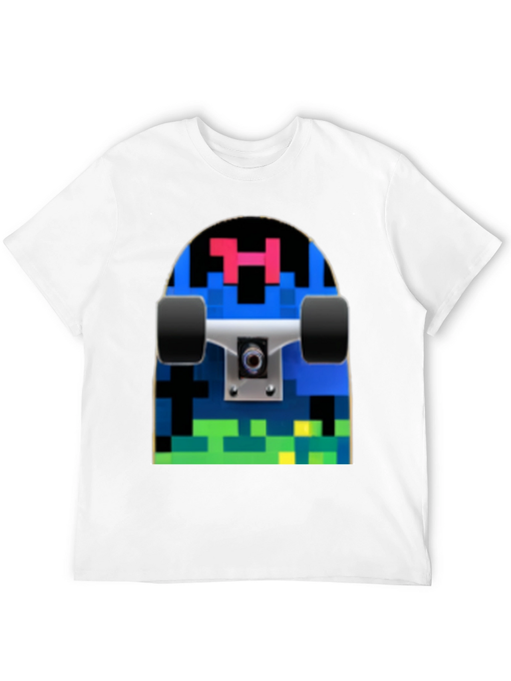 Pixel Skateboard Graphic T-Shirt