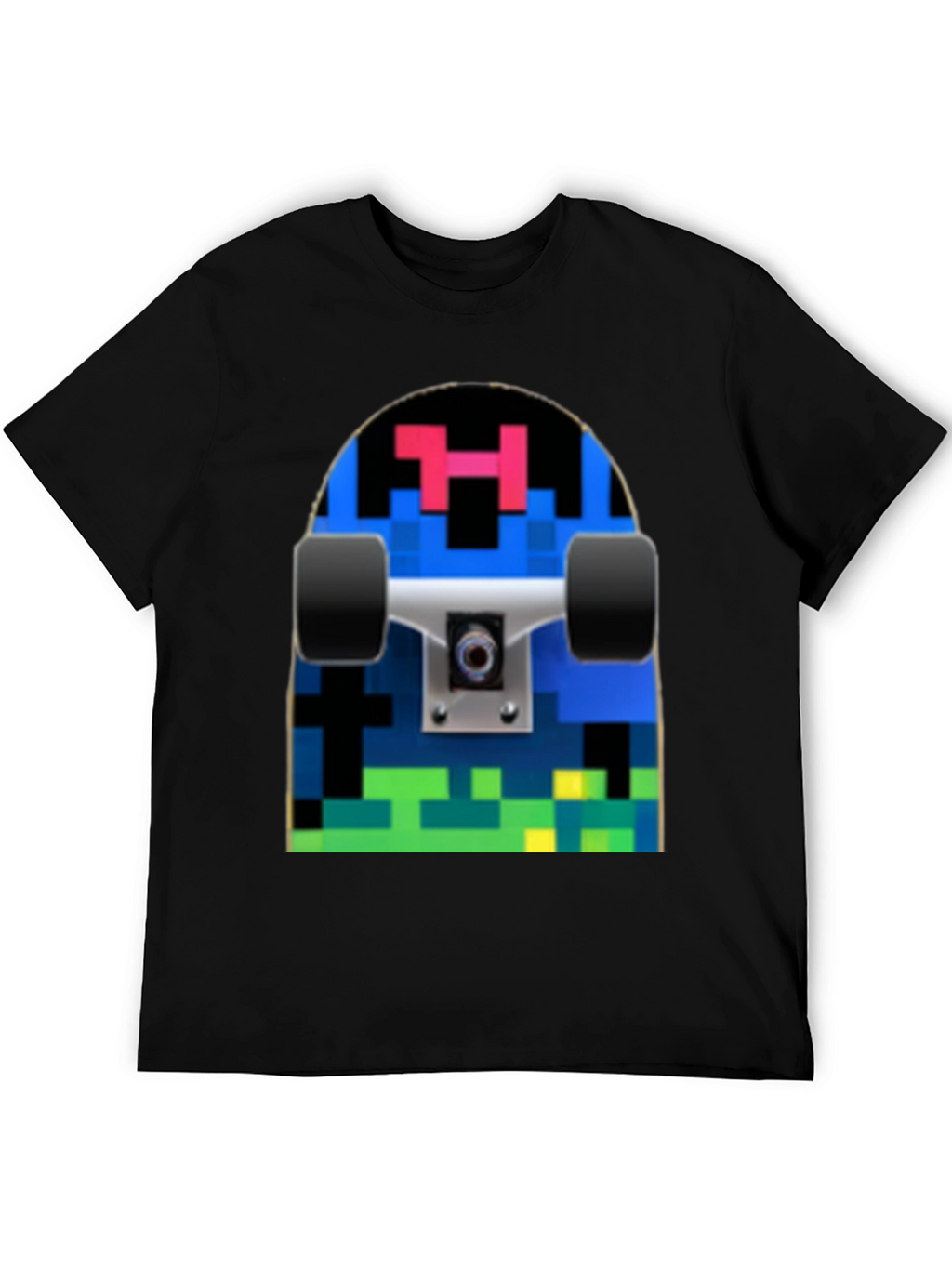 Pixel Skateboard Graphic T-Shirt
